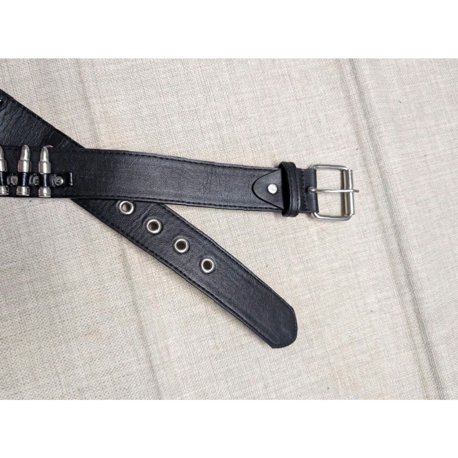 Vintage VINTAGE Gun Shells black belt 36 Mens belt Cowboy Punk Gothic GUNS AMMO Y2K buckle belt 1990s skate Size 36 - 3 Thumbnail