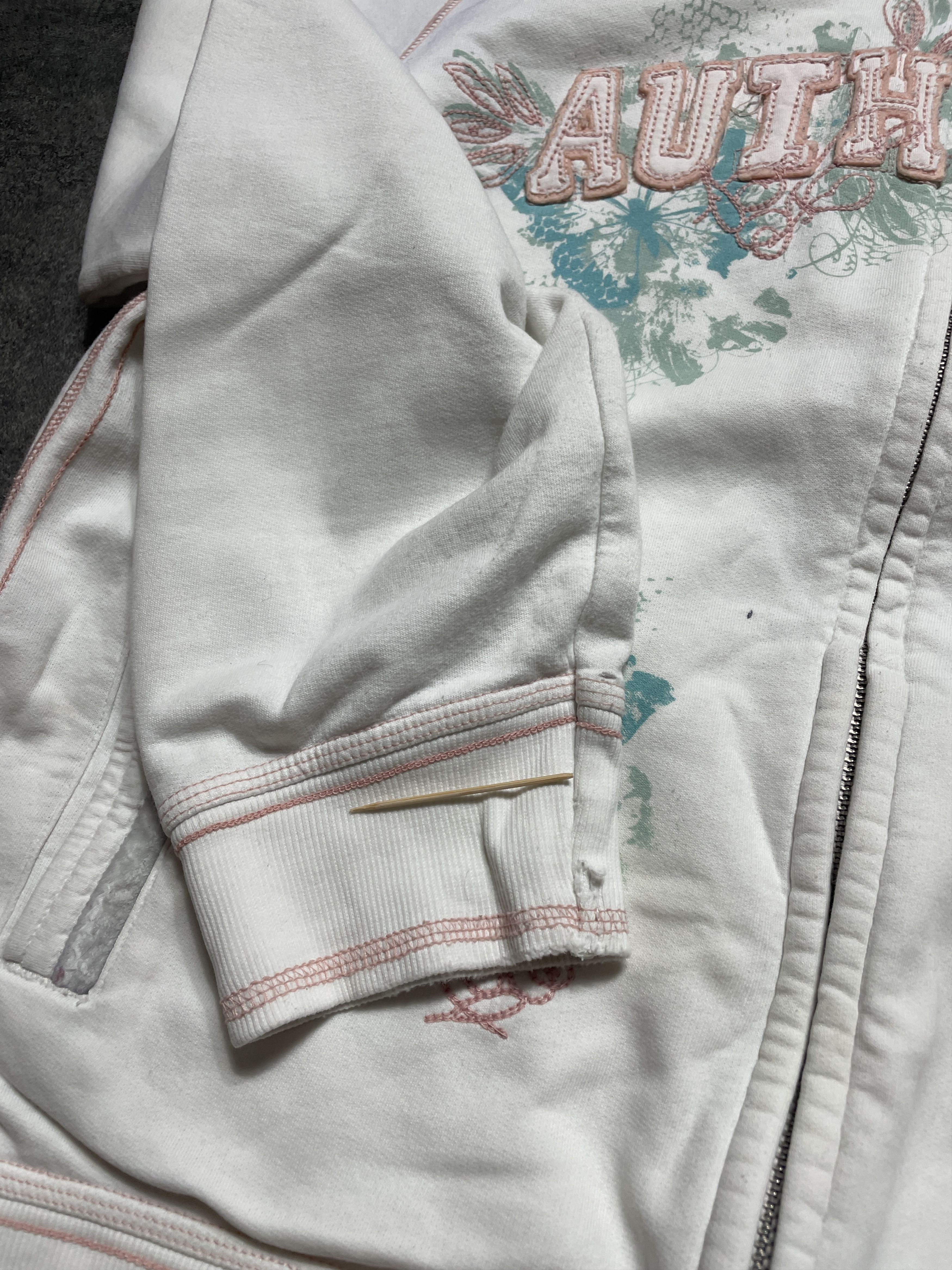 Vintage RARE! Vintage Y2K Hoodie Zip Spellout Boxy Fit Size XS / US 0-2 / IT 36-38 - 8 Thumbnail