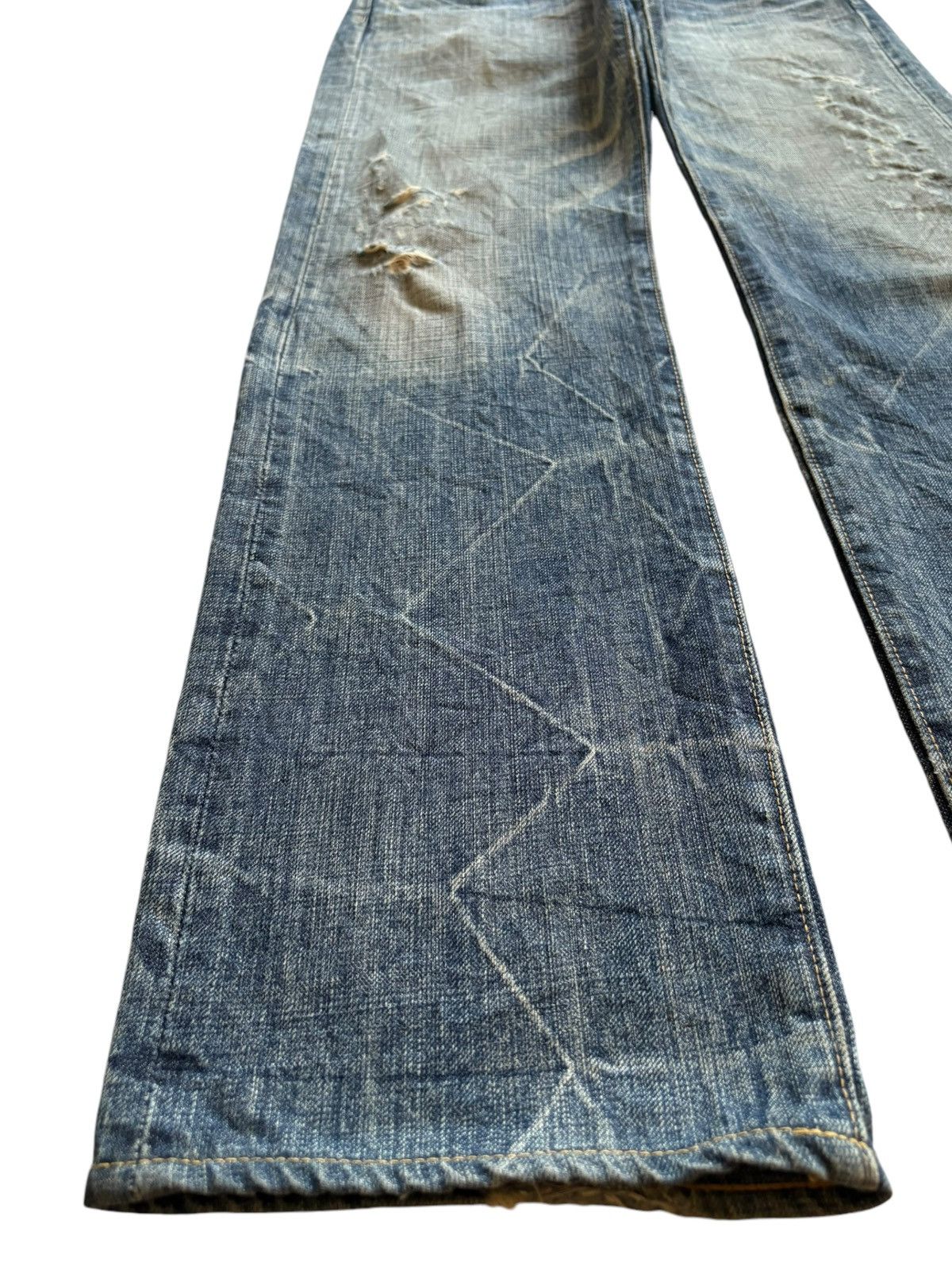 Eternal Vintage Japanese Eternal Mud Wash Distressed Loose Jeans Size US 30 / EU 46 - 6 Thumbnail