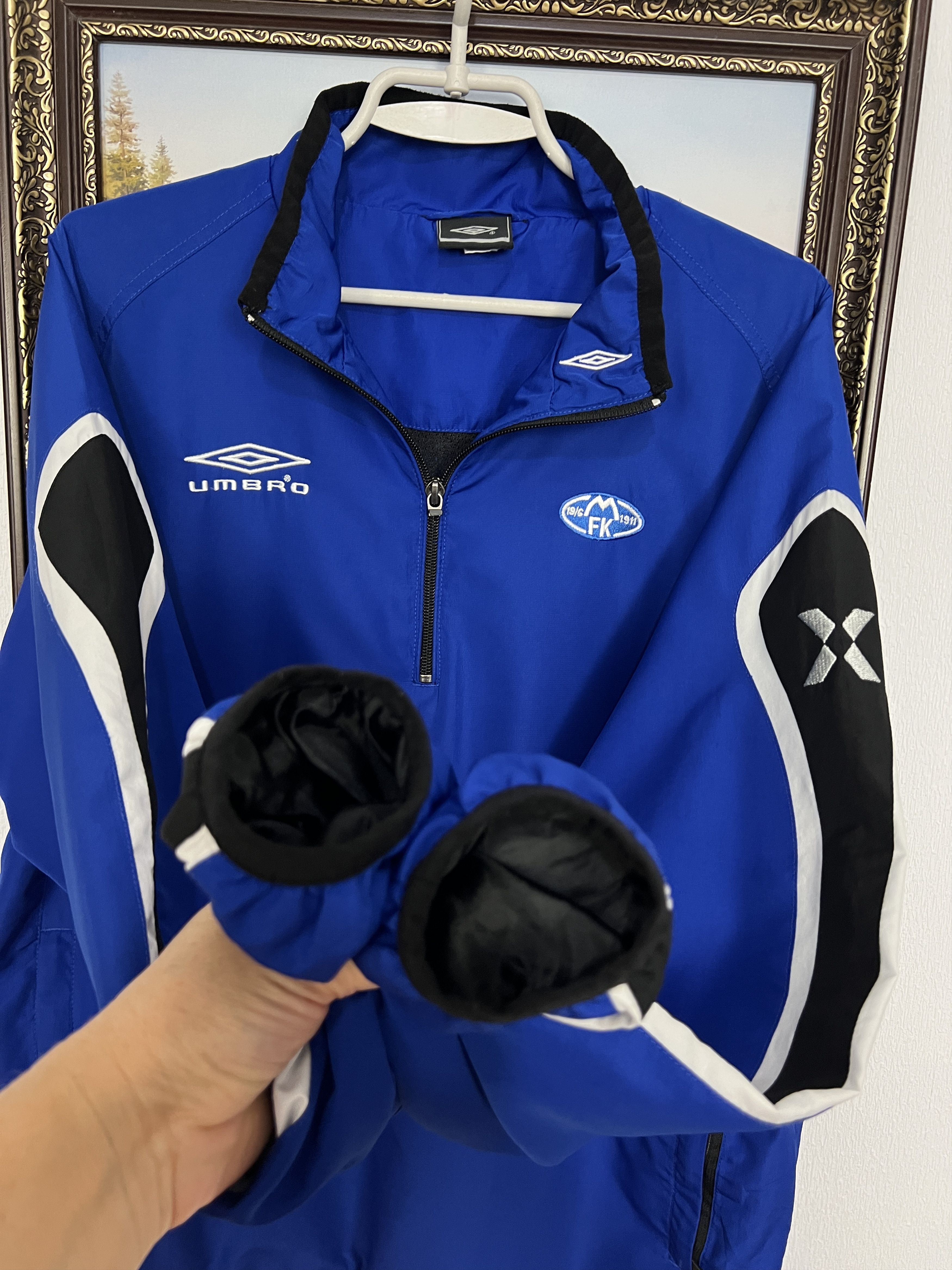 Umbro Vintage Molde Football Train Jacket Blue Track Top Soccer Size US M / EU 48-50 / 2 - 5 Thumbnail