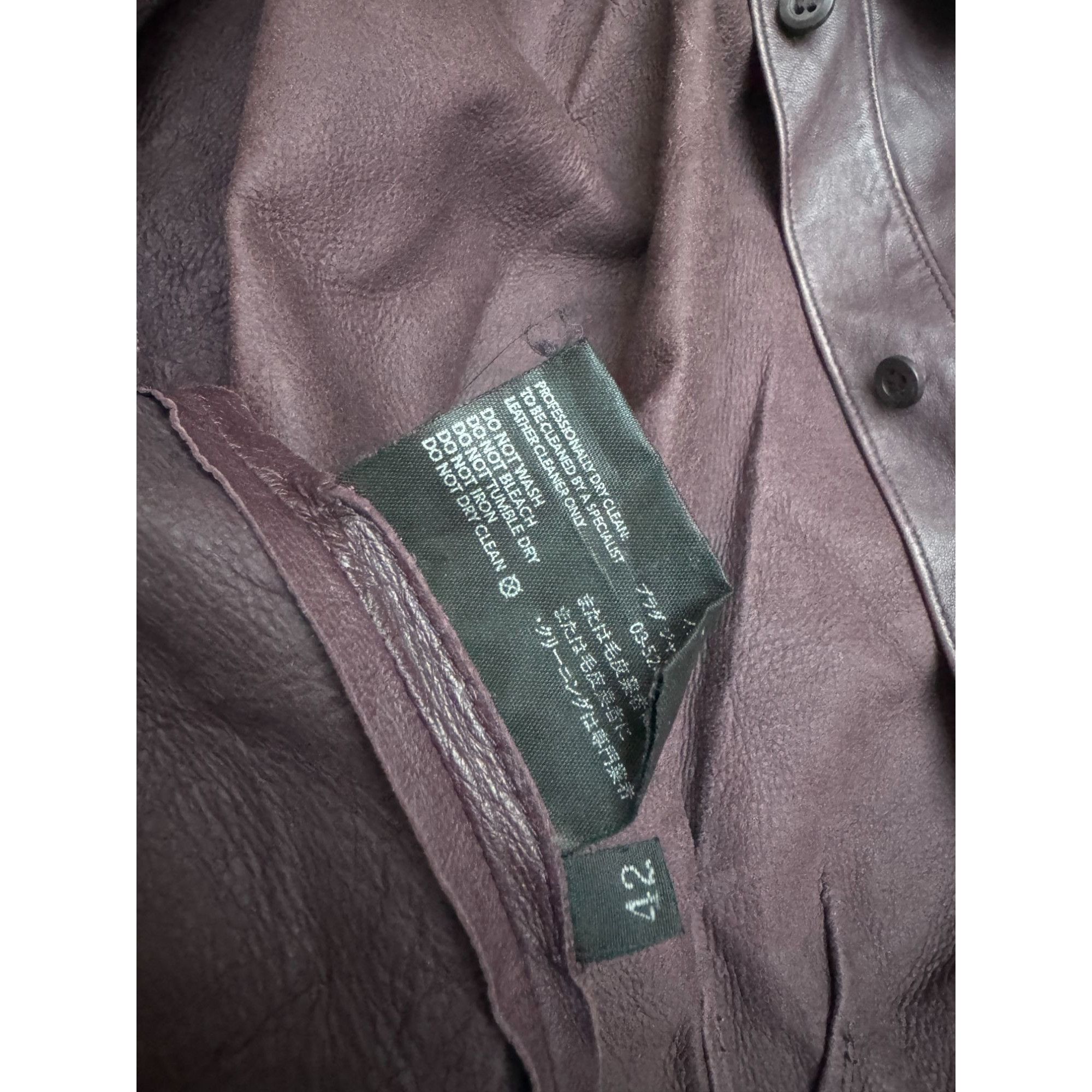 Prada Burgundy Leather Blouse Size M / US 6-8 / IT 42-44 - 10 Thumbnail