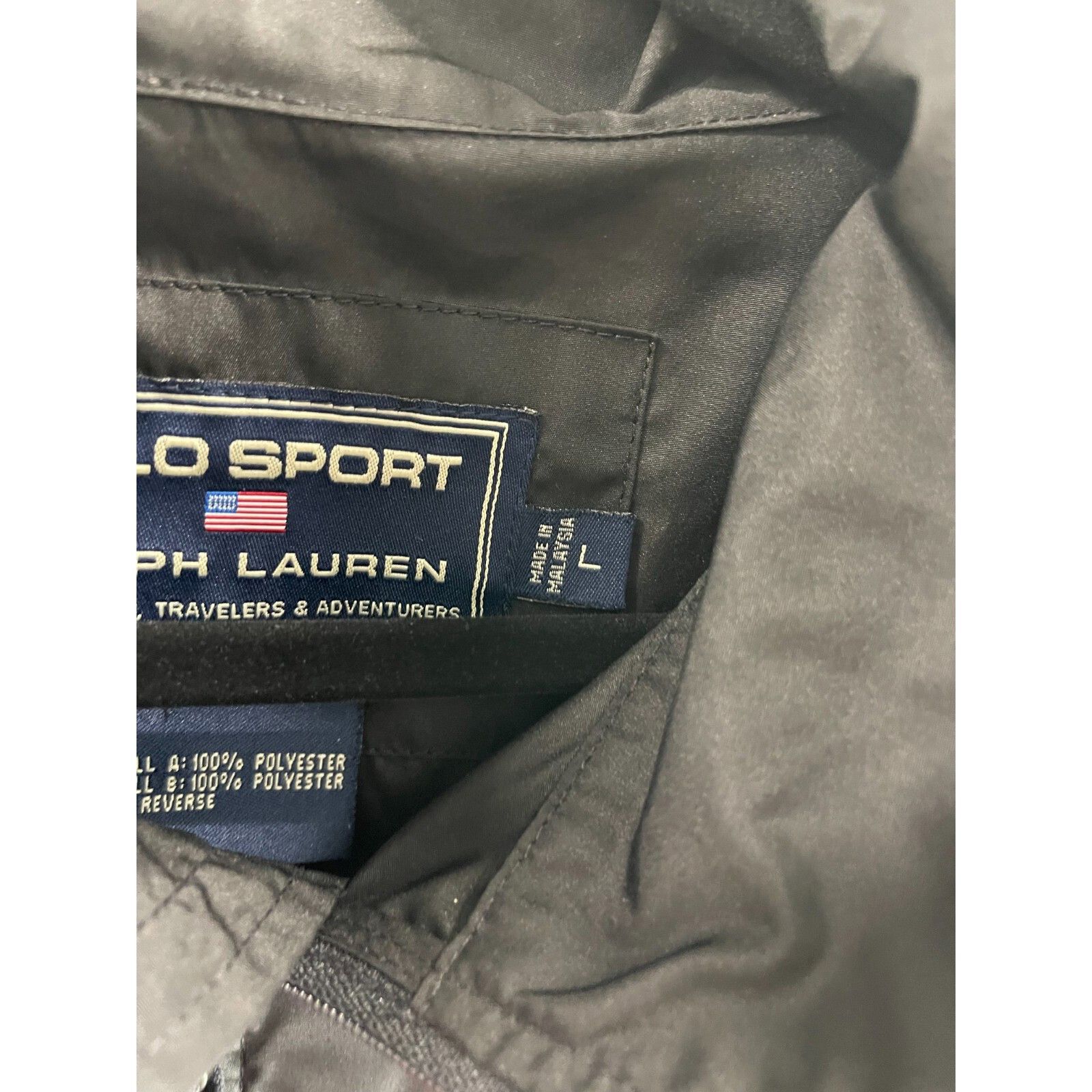 Ralph Lauren VTG Y2K 90S POLO SPORT BLACK RED TRACK JACKET WINDBREAKER RU Size US L / EU 52-54 / 3 - 7 Thumbnail