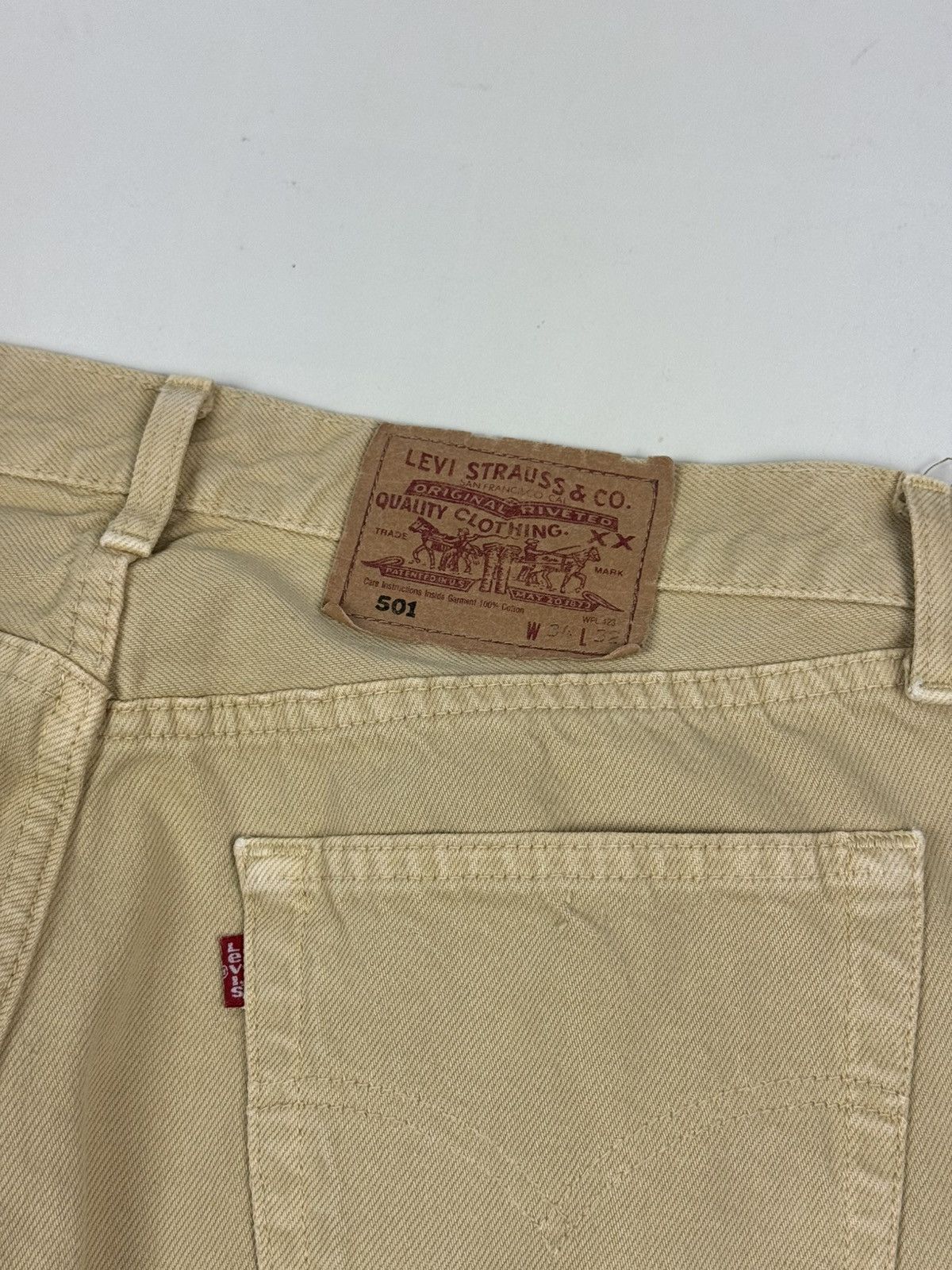 Levi's 1990’s Vintage Faded Levi’s 501 Beige Jeans Pants Size US 32 / EU 48 - 20 Thumbnail