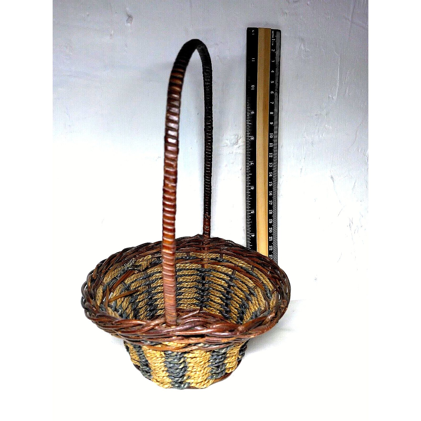 Other Round Straw Rattan Basket w/ "all Hoop Handle- 6.5"x6.5"x12" Size ONE SIZE - 9 Thumbnail