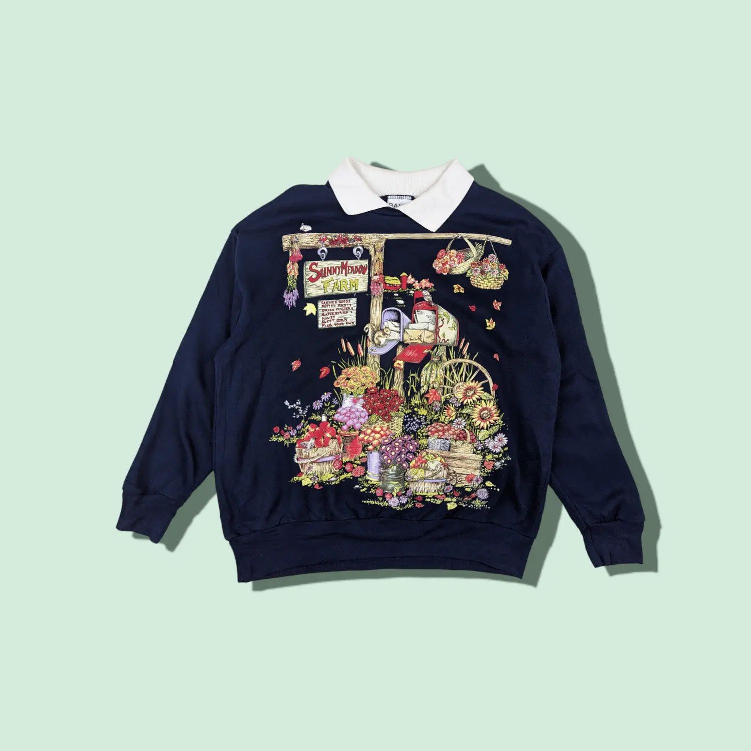 Vintage Vintage 90's BASIC EDITIONS Full Image Holiday Sweatshirt Size M / US 6-8 / IT 42-44 - 1 Thumbnail
