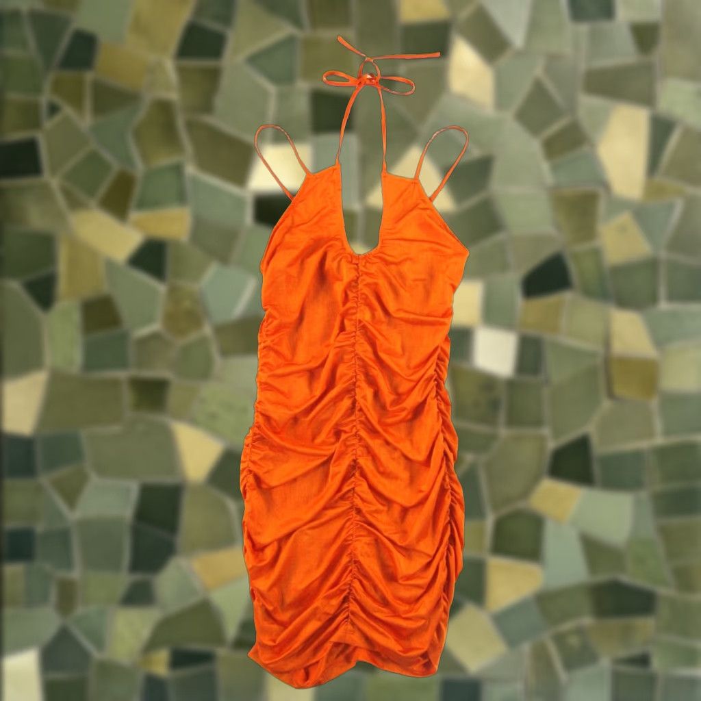 superdown Super Down x Revolve Mini Orange Dress Ruching Zip NWT M Orange Dress Women Sleeveless Halter Zip Ruched 95% polyester 5% spandex NWT Size M / US 6-8 / IT 42-44 - 1 Thumbnail