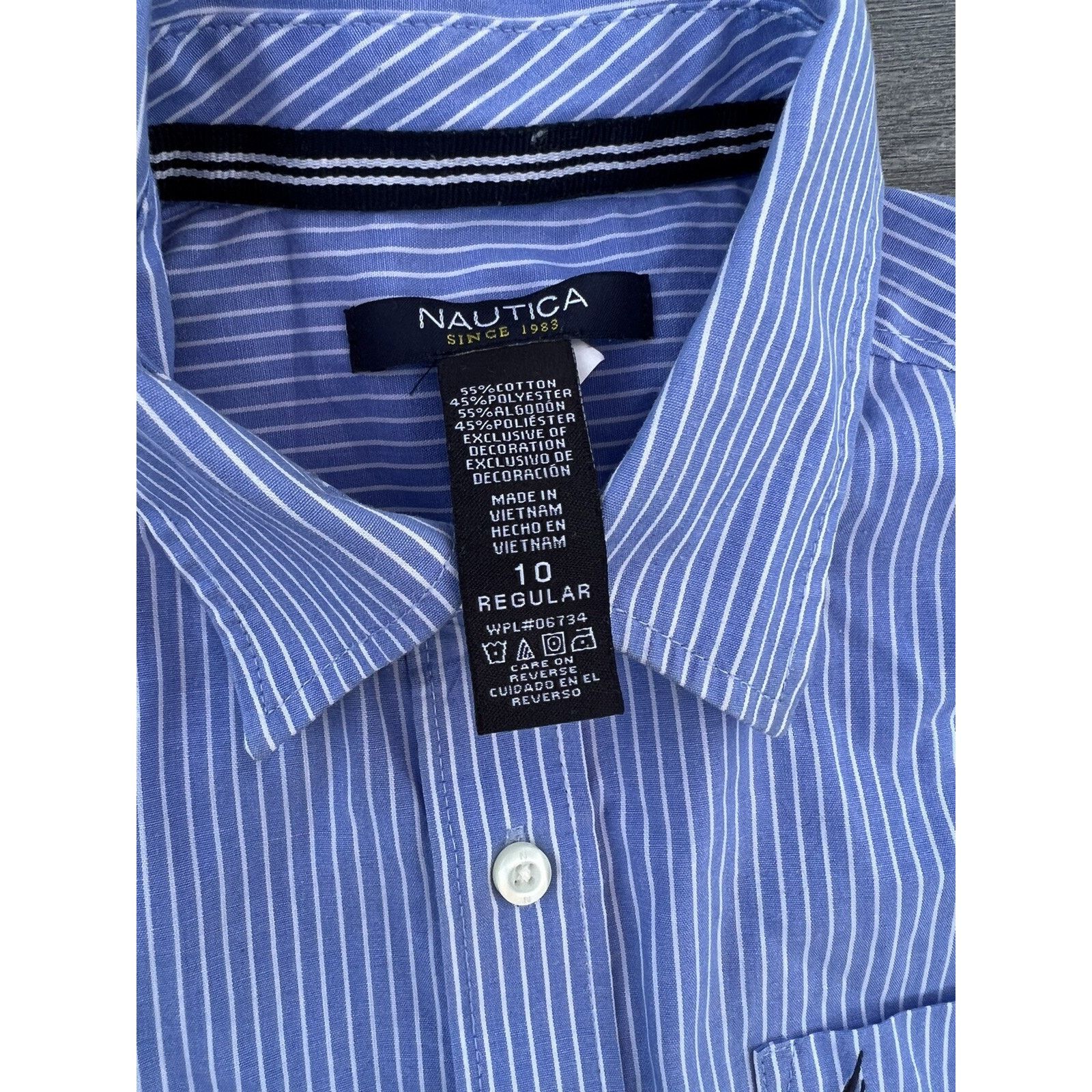 Nautica Nautica shirt striped boy size 10 years blue white A000177 Size US XXS / EU 40 - 4 Thumbnail