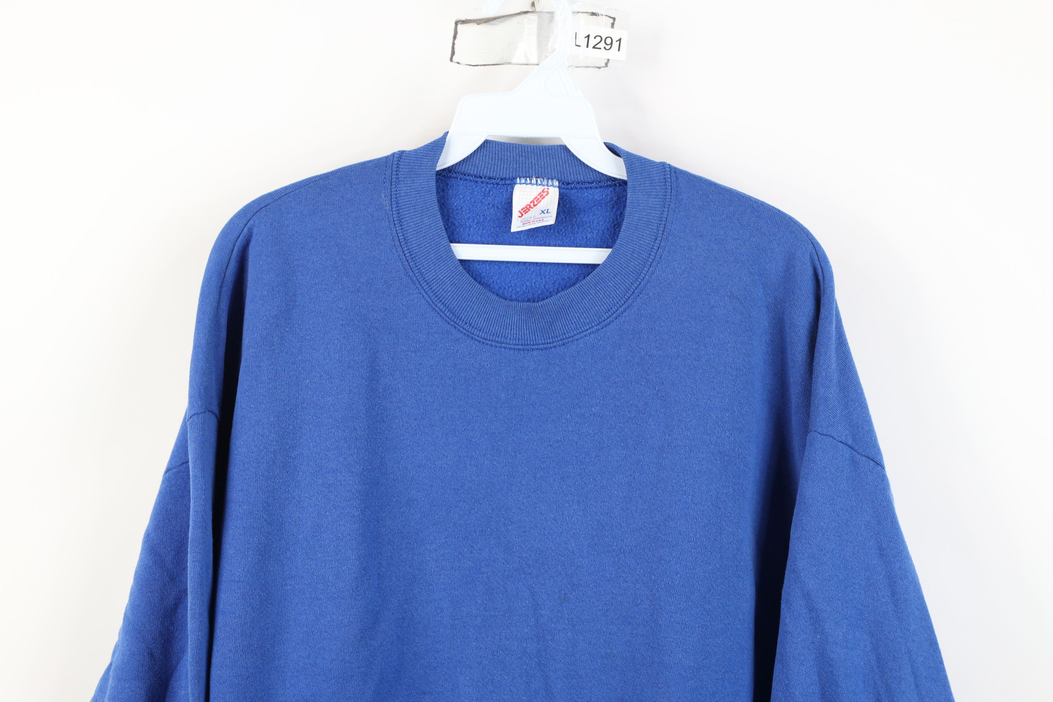 Vintage Vintage 90s Streetwear Crewneck Sweatshirt Royal Blue USA Size US XL / EU 56 / 4 - 2 Thumbnail