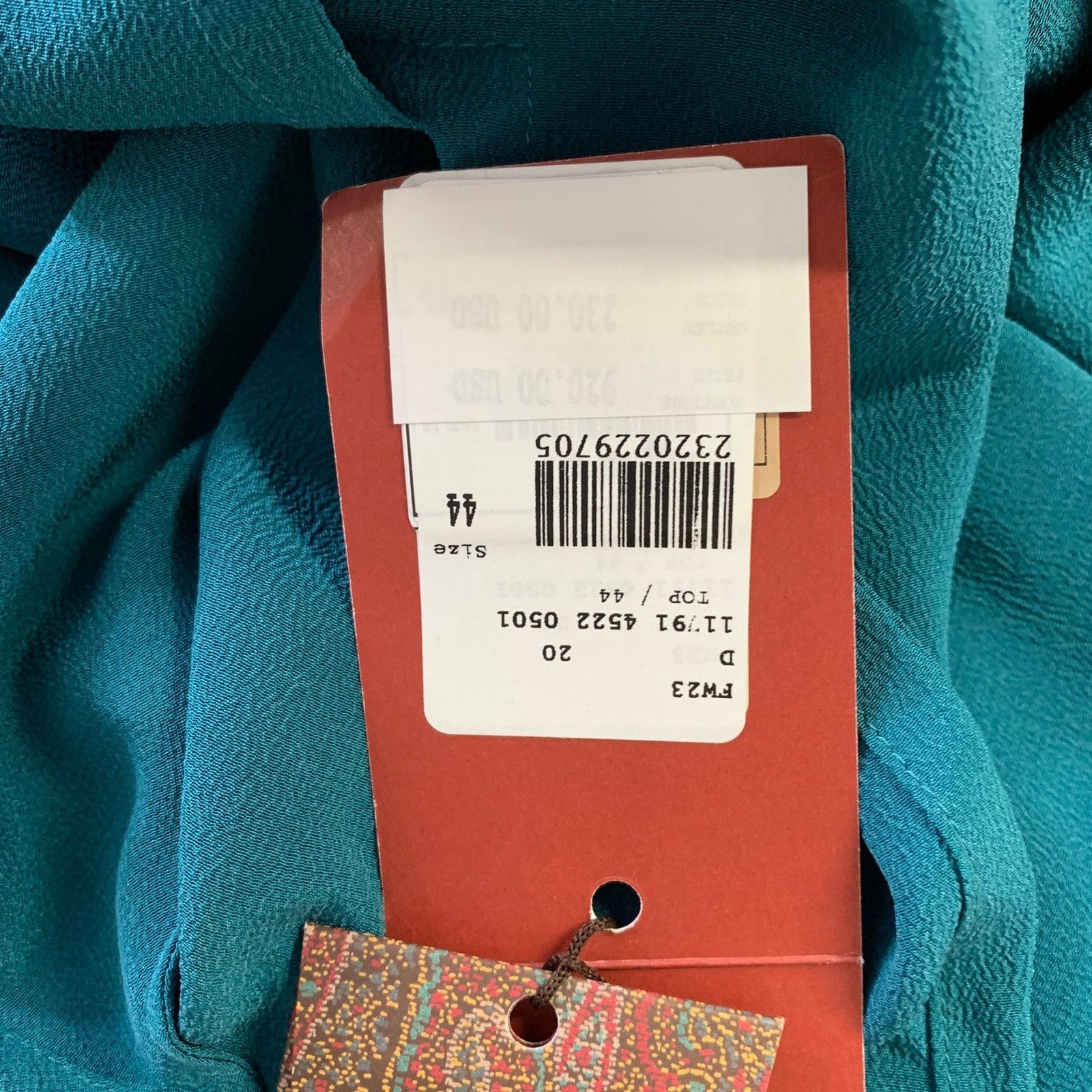 Etro ETRO Size M Blue Turquoise Silk Textured See Through Top Size M / US 6-8 / IT 42-44 - 5 Thumbnail