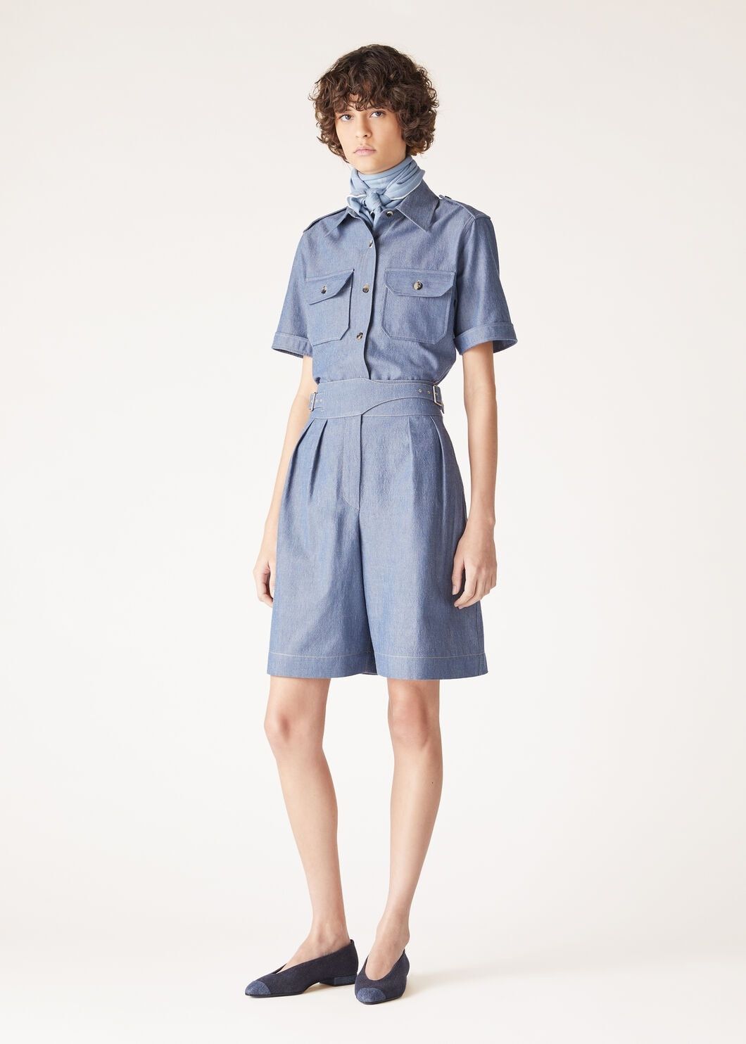 Loro Piana o1srvl11e0825 FAO6411 Valmar Bermuda Short in Light Blue Size 27" / US 4 / IT 40 - 2 Thumbnail
