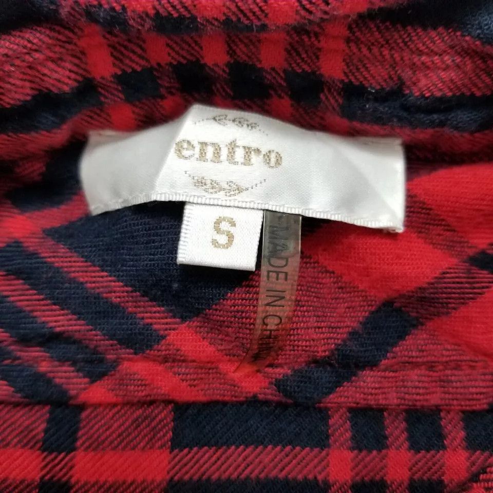 Other Entro Shirt Womens Small Red Plaid Button Up Oversized Size S / US 4 / IT 40 - 8 Thumbnail