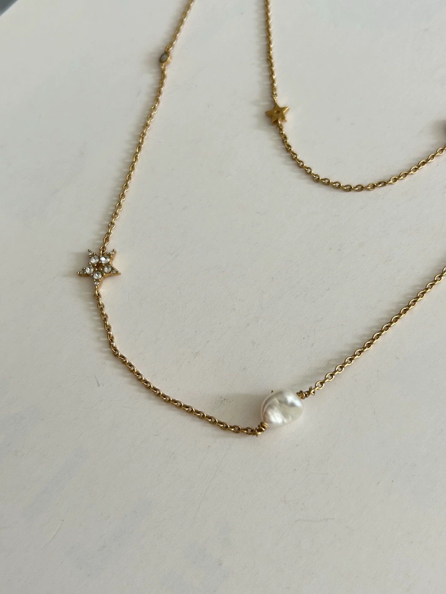 Dior Dior Pearl Diamond Alloy Layered Necklace 99 New Size ONE SIZE - 3 Thumbnail