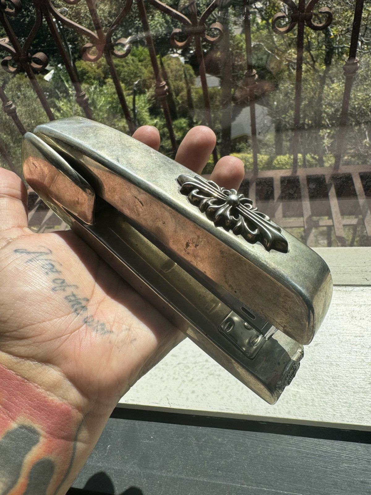 Silver Floral Stapler
