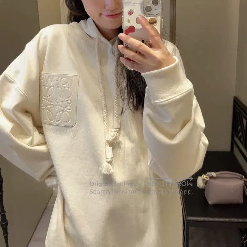 Loewe Loewe Pocket Logo Appliqué Solid Color Hoodie Size L / US 10 / IT 46 - 7 Thumbnail