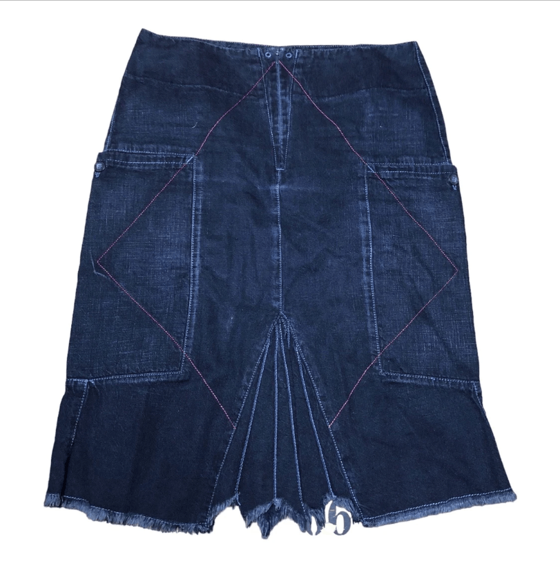 Marithe + Francois Girbaud The MfG Huge Pocket Denim Skirt Size 27" / US 4 / IT 40 - 2 Thumbnail