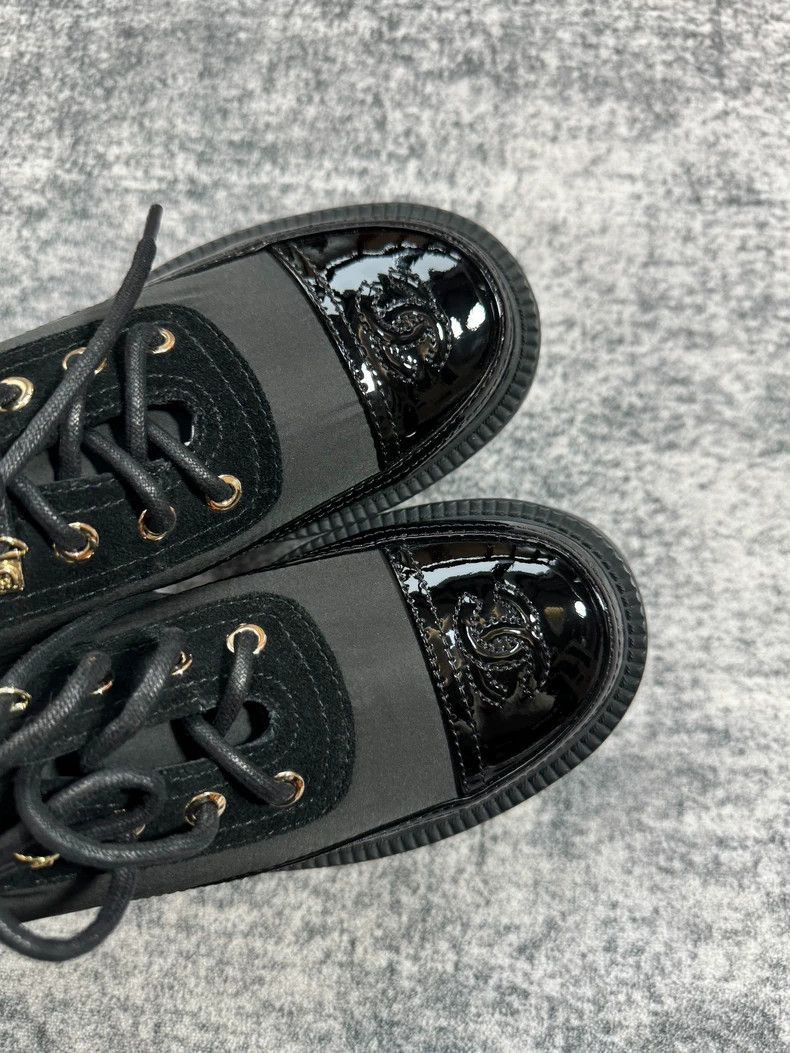 Chanel Chanel Black Leather Platform Loafers -2505 Size US 6 / EU 39 - 7 Thumbnail