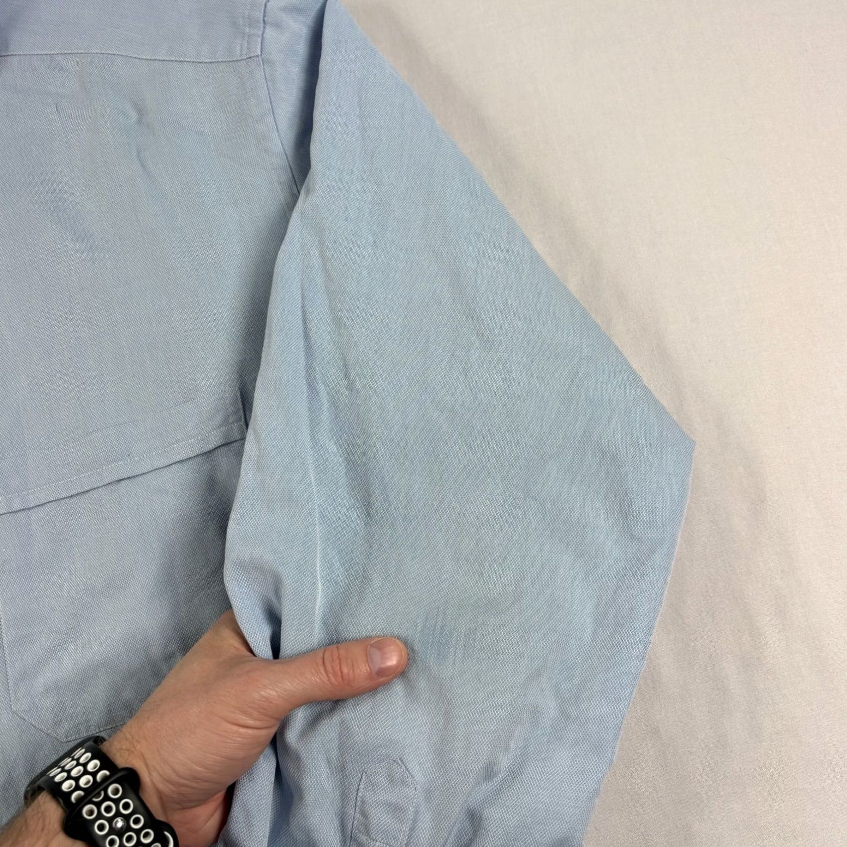 Canali Canali Shirt Mens 44 17.5 Blue Button Up Long Sleeve Formal Casual Italy Made Size 48R - 2 Thumbnail
