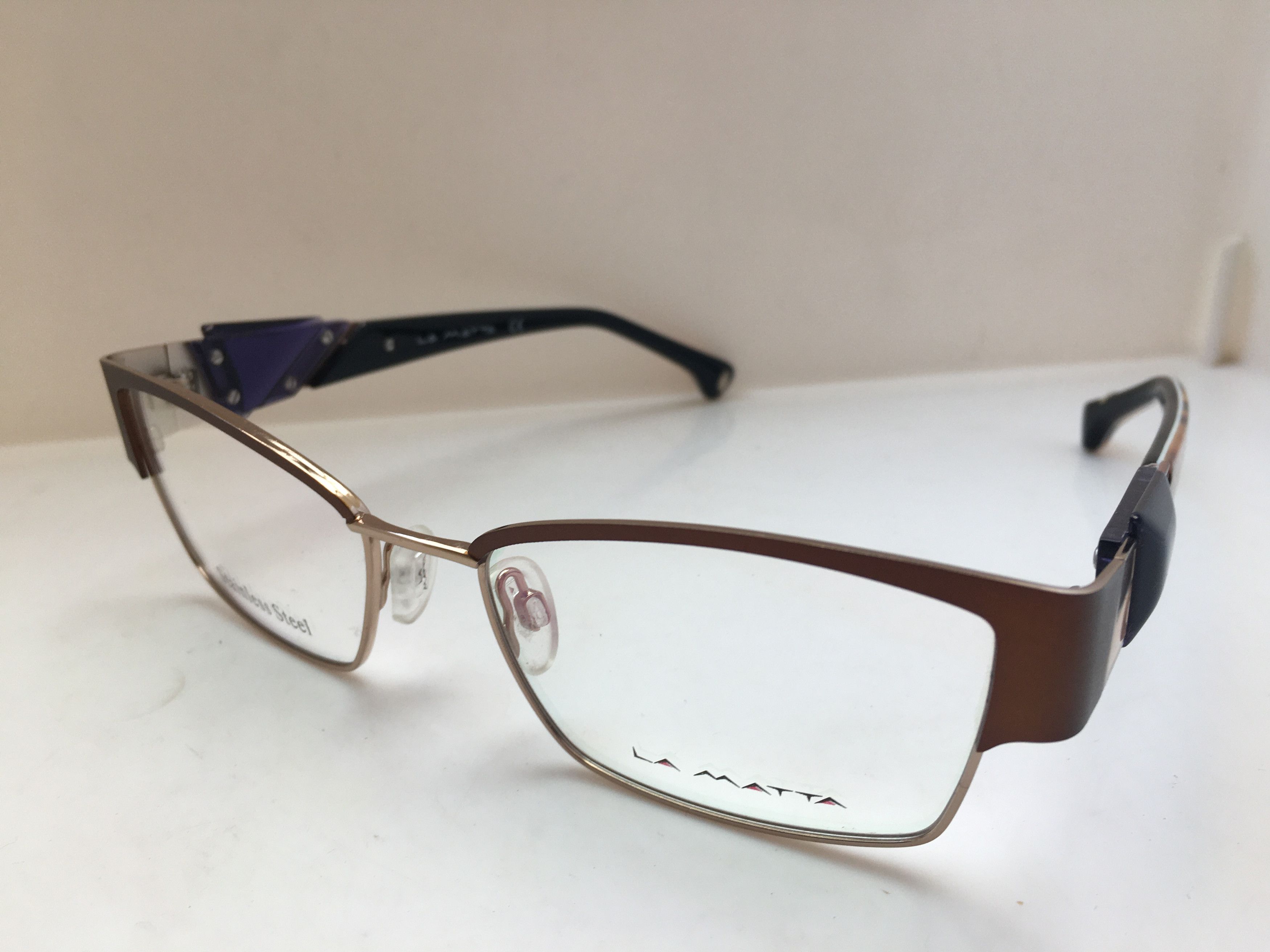 Other La Matta Brown Stainless Metal Eyeglasses Frame Size ONE SIZE - 3 Thumbnail