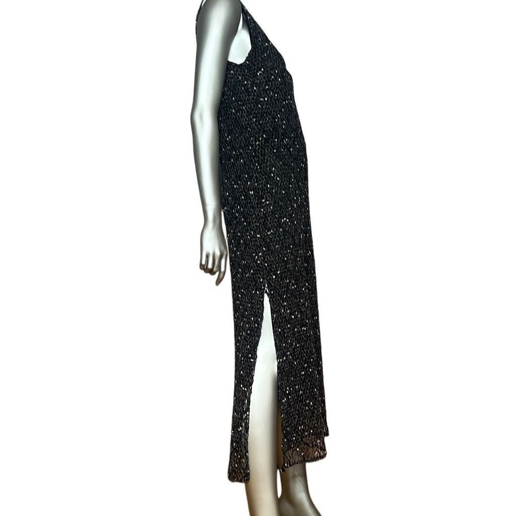 Zara ZARA Black Mesh Slip Midi Dress Size S (003) Size S / US 4 / IT 40 - 5 Thumbnail