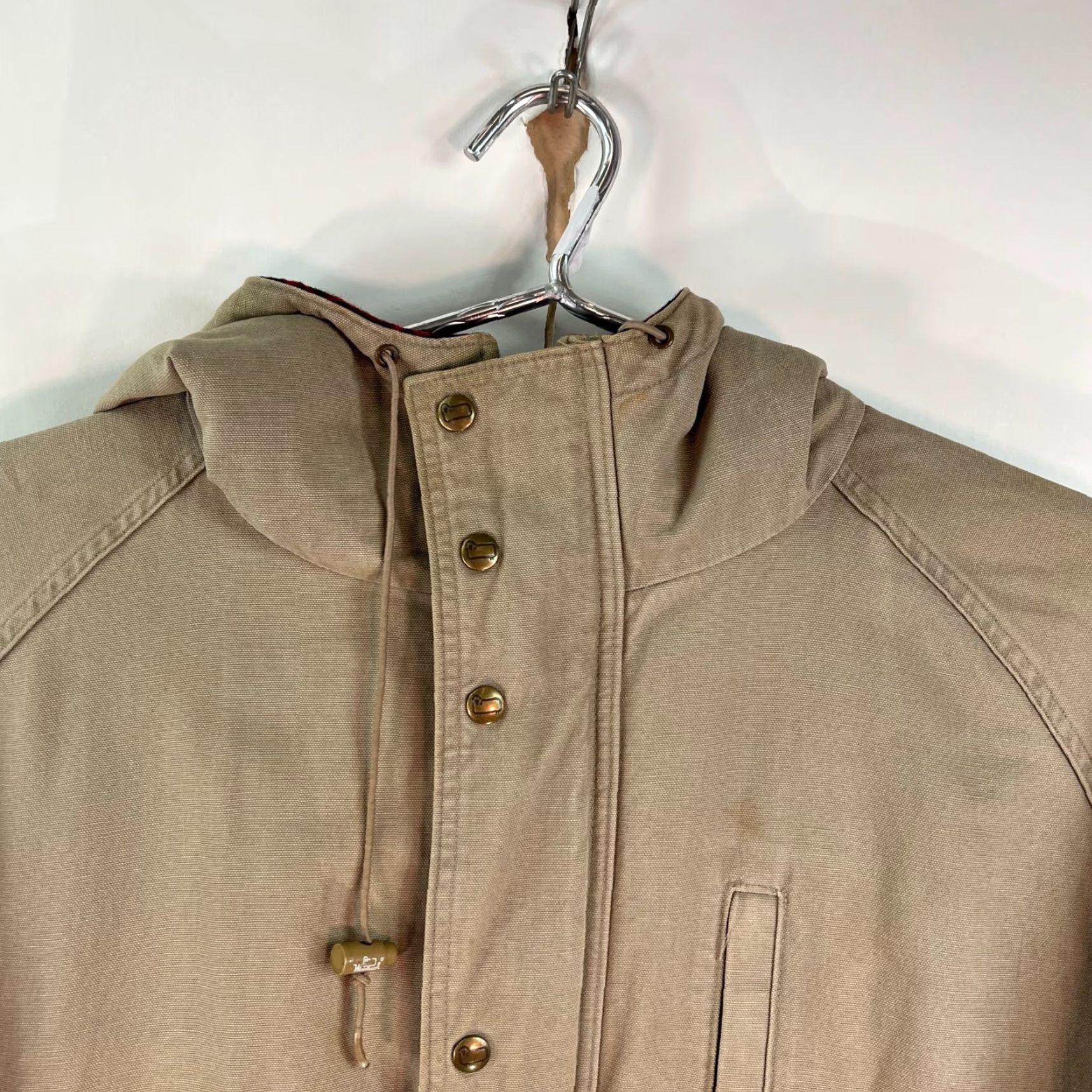 Vintage VINTAGE Woolrich Coat Mens XL Wool Lined Anorak Hooded Beige USA Made Wool Classic Vintage Coat XL Tan Beige Mens US Theme 90s? Size US XL / EU 56 / 4 - 2 Thumbnail