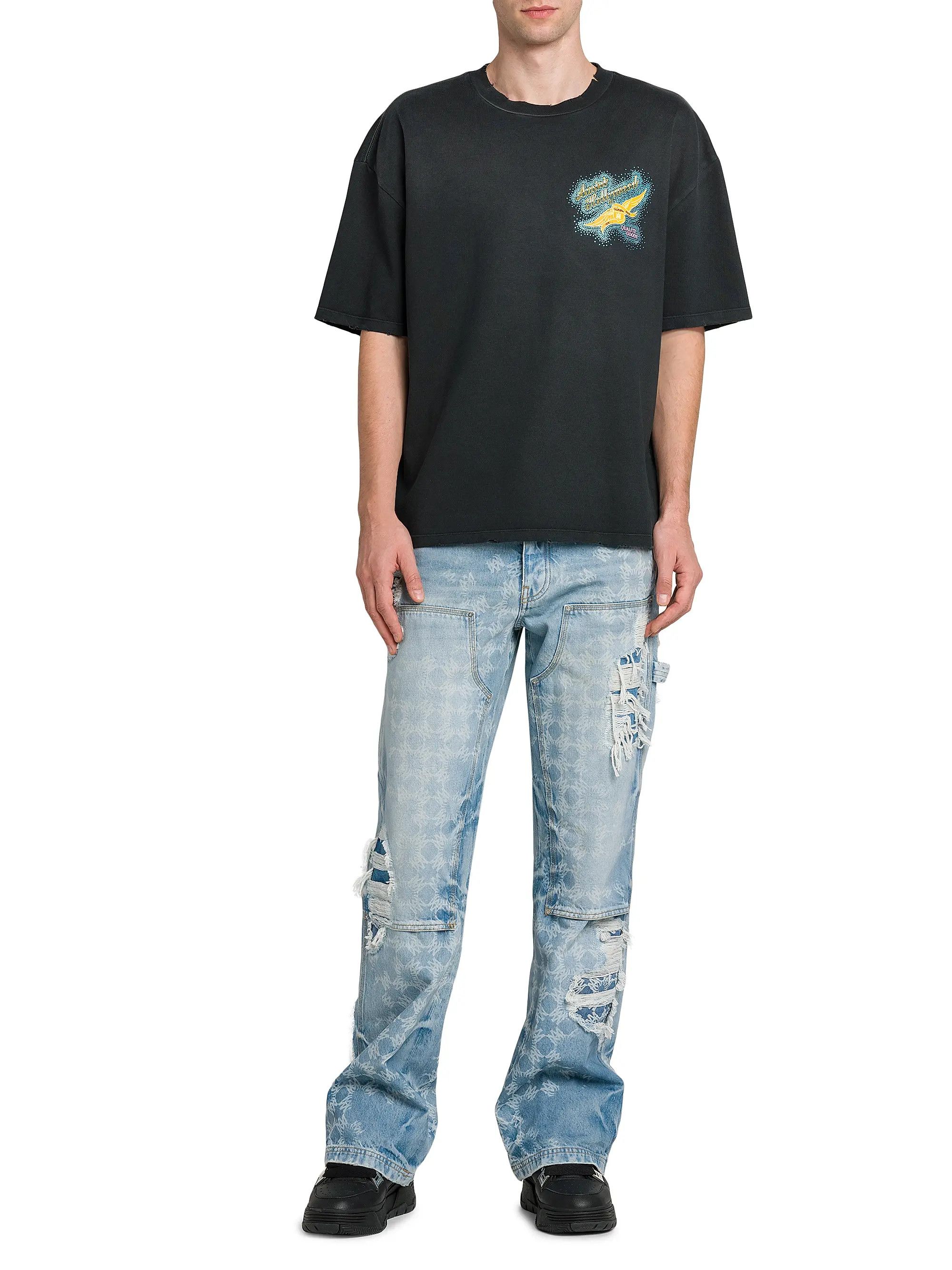 Amiri os11x1225 3 - Crystal Wings Embellished Crewneck T-Shirt Size US M / EU 48-50 / 2 - 2 Thumbnail
