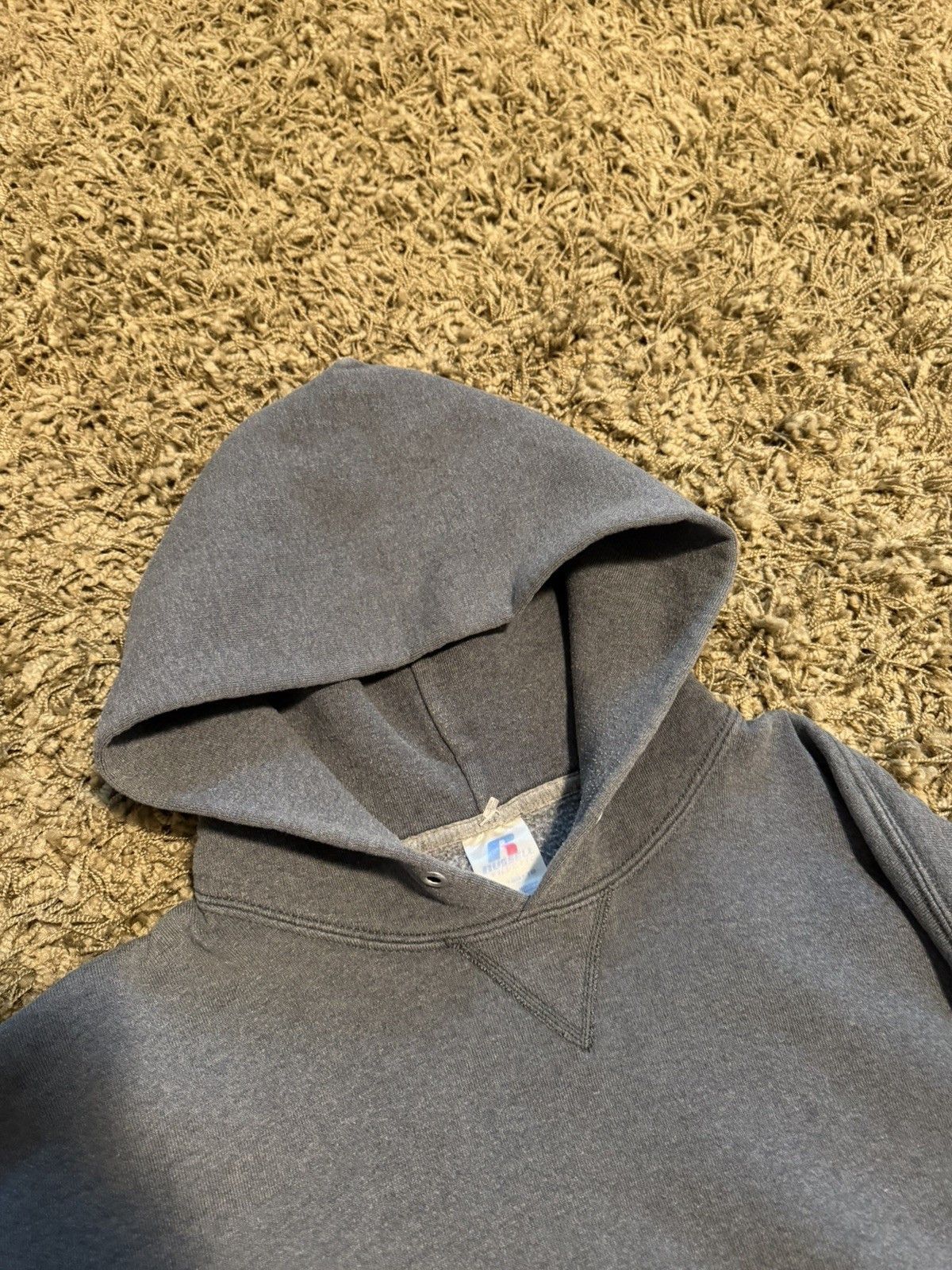 Russell Athletic Vintage Russell Athletic Hoodie Sweatshirt Gray Faded 90s Size US L / EU 52-54 / 3 - 3 Thumbnail