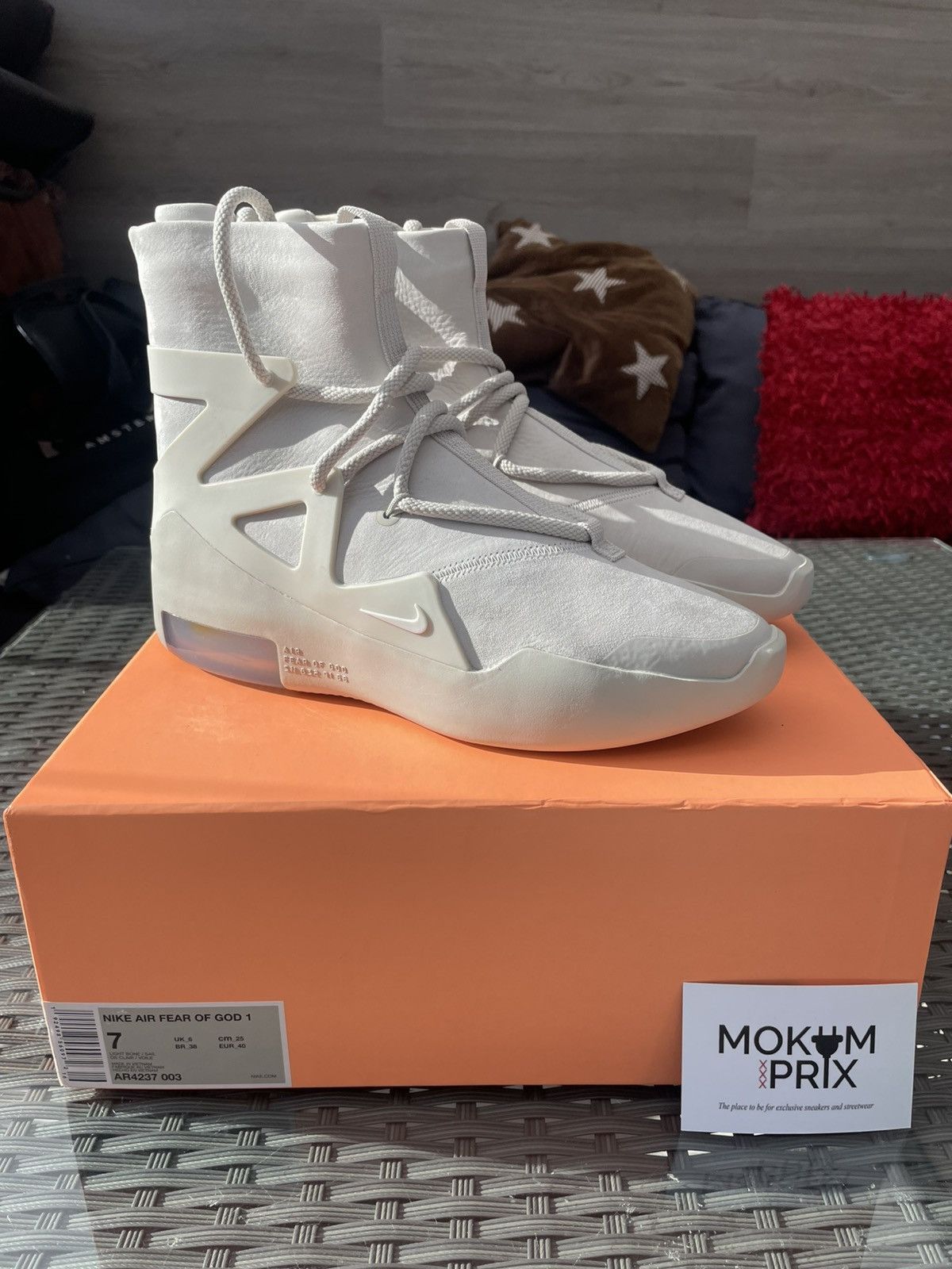 Fear of God × Nike Nike Air Fear of God 1 Light Bone (Friends & Family) Size US 7 / EU 40 - 1 Thumbnail