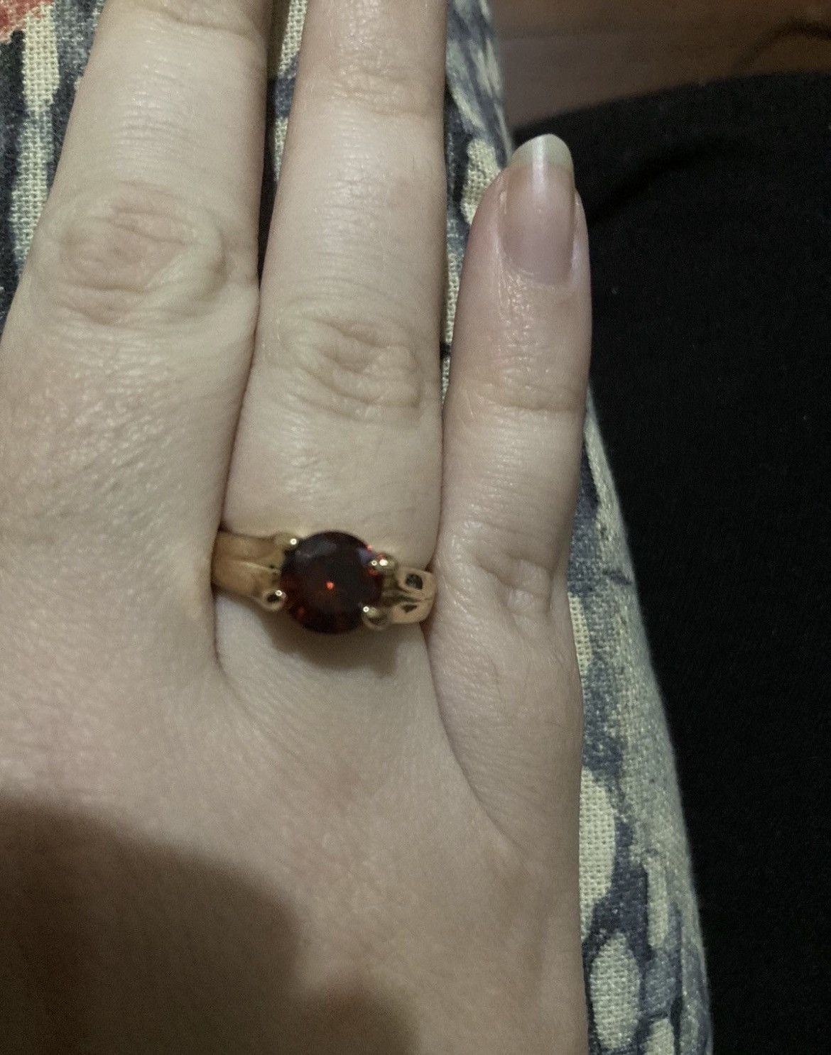 Other Gold plated red sparkly jewelled ring Size ONE SIZE - 1 Thumbnail
