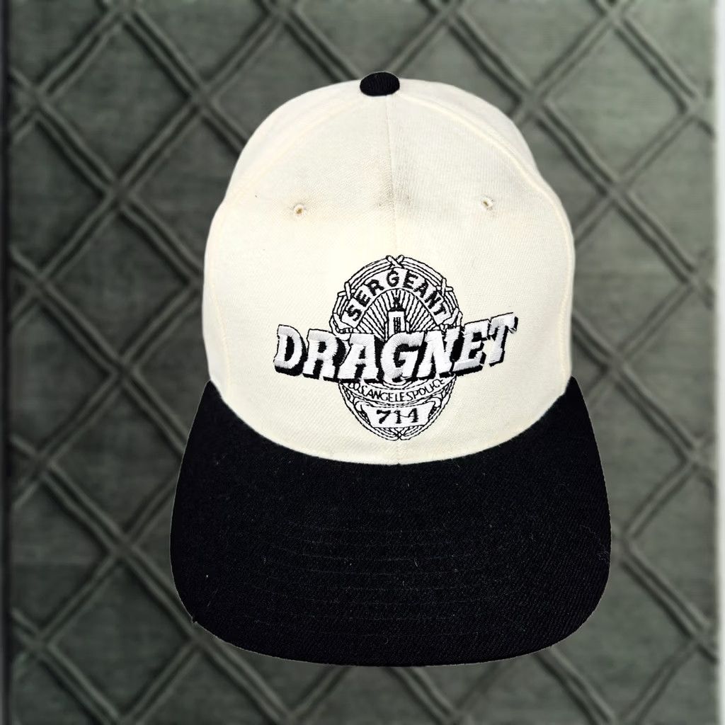 American Needle VINTAGE American Needle Dragnet Just The Facts Ma’am Snapback Hat White 90s Mens One Size Adjustable Cotton Solid Hat Size ONE SIZE - 1 Thumbnail