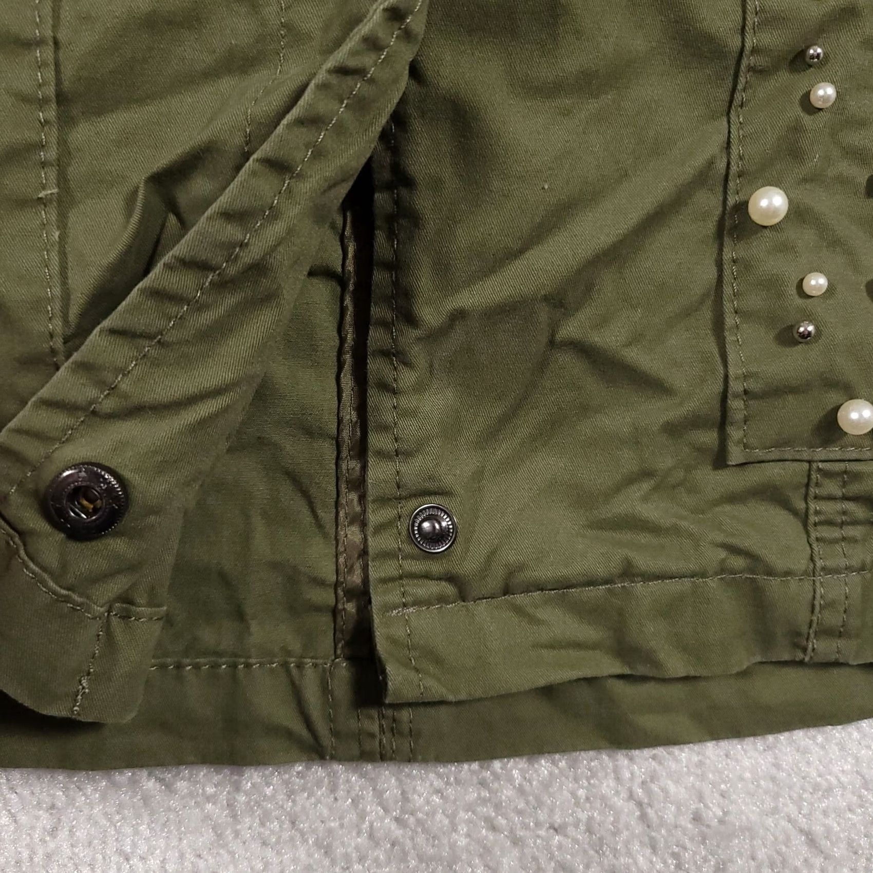 Vintage Ashley by 26 International Downtown Collection Army Jacket Green Women's L Pearl Jacket Size L / US 10 / IT 46 - 6 Thumbnail