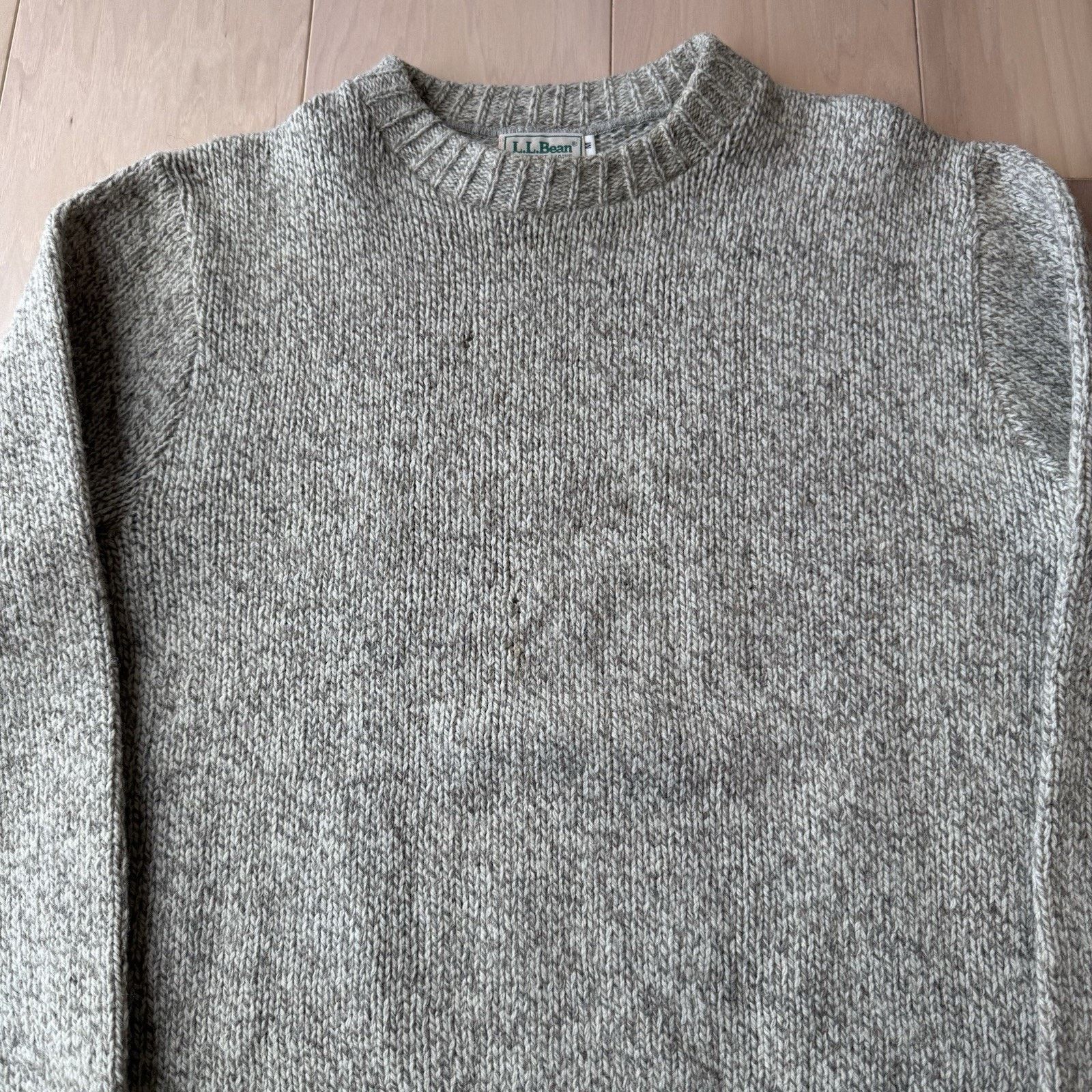 L.L. Bean Vintage LL Bean Sweater Beige 90s Wool Pullover Heavy Size US M / EU 48-50 / 2 - 3 Thumbnail