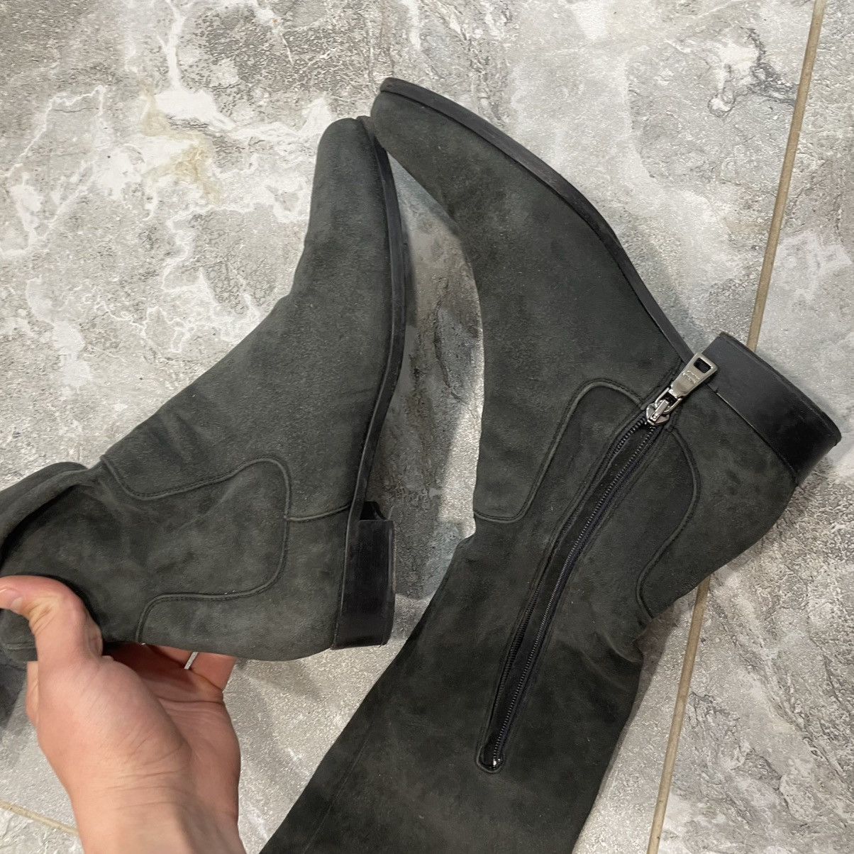 Prada VINTAGE PRADA 2000s SUEDE BOOTS SHOES HEELS HIGH OLD MONEY Size US 8.5 / IT 38.5 - 8 Thumbnail