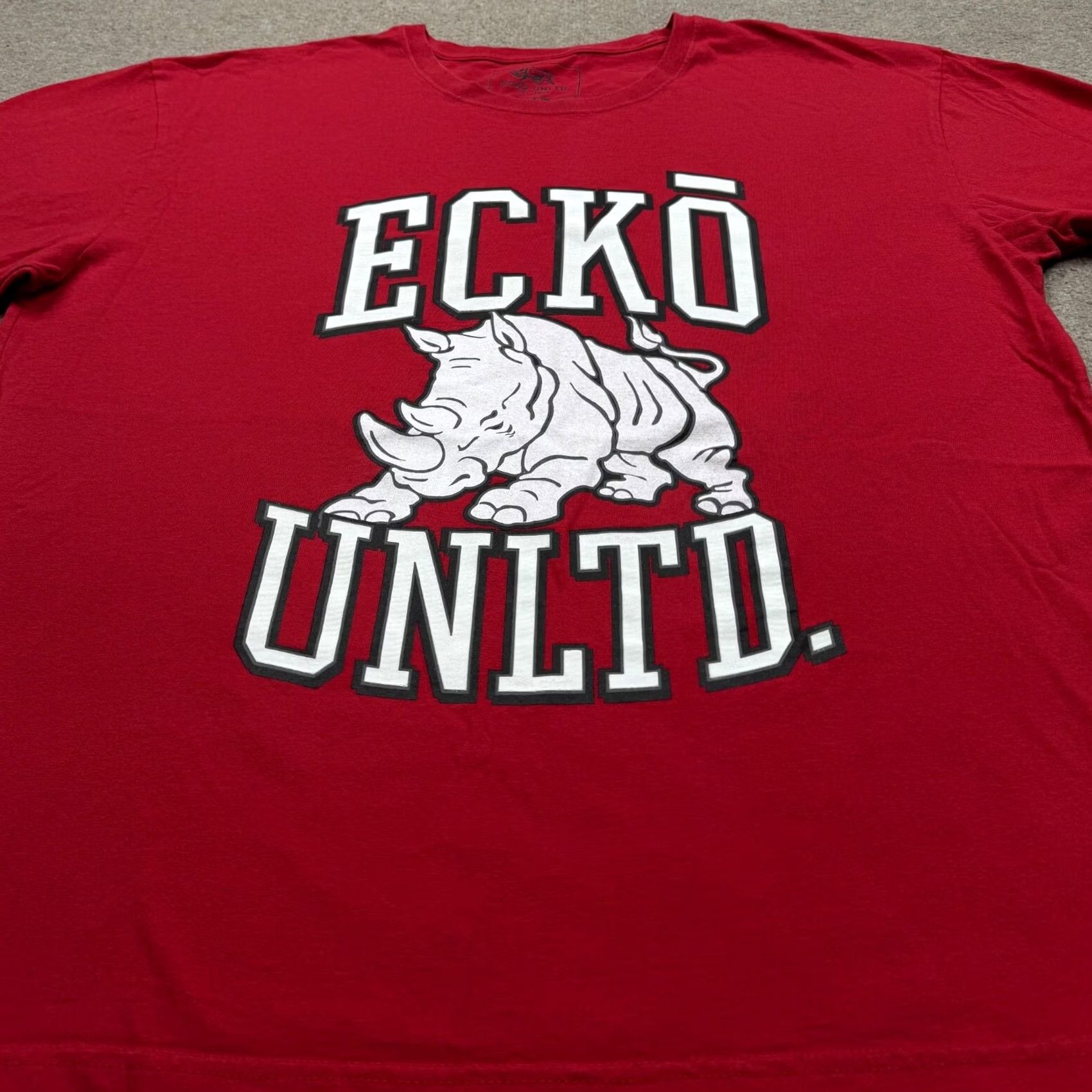 Ecko Unltd. ECKO Unltd. Shirt Mens 2XB Red Short Sleeve Hip Hop Logo Graphic Print Crew Neck Modern Fit Vintage No Size US XXL / EU 58 / 5 - 3 Thumbnail