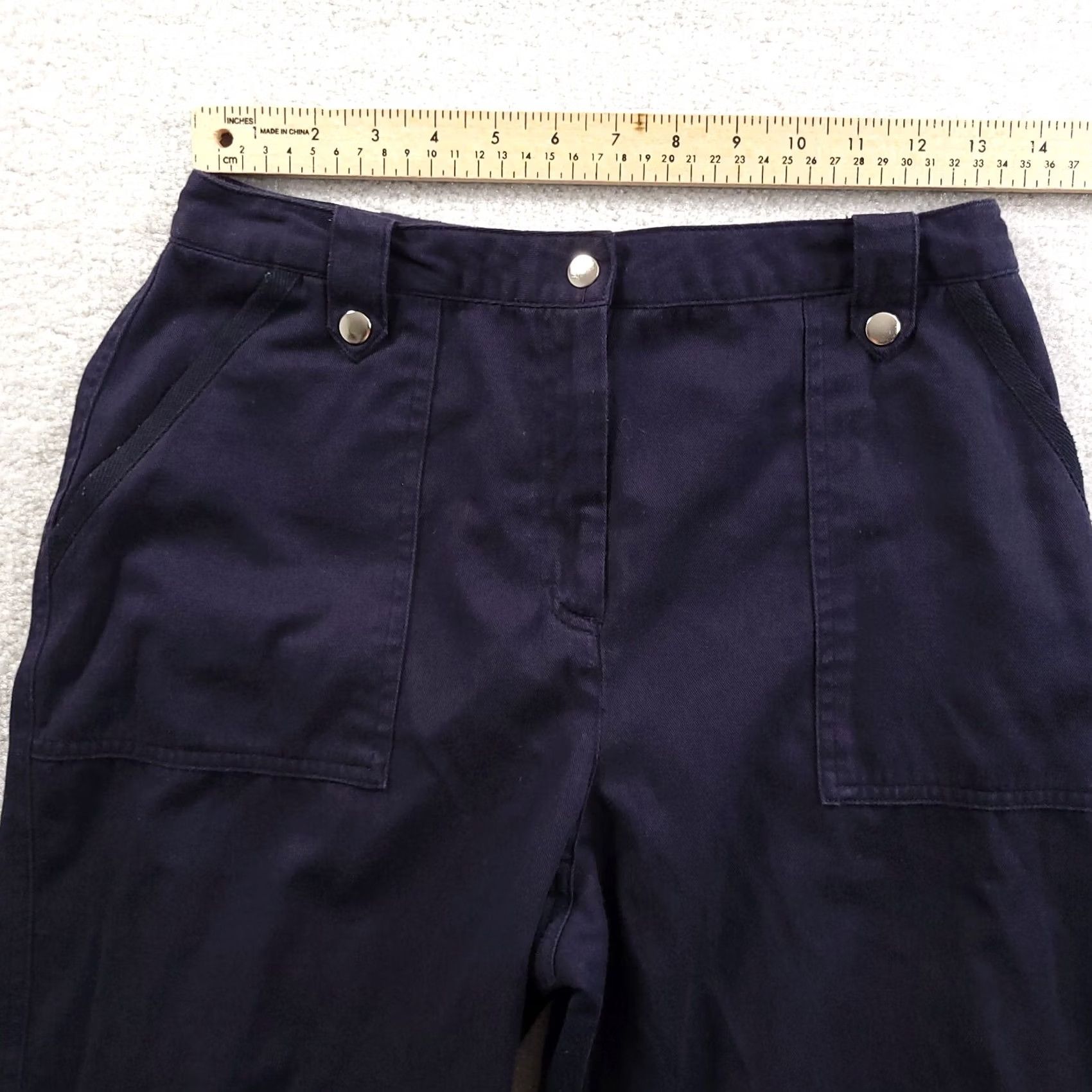 Vintage Studio Works Womens Blue Wide Leg Capri Pants Size 8 Size 30" / US 8 / IT 44 - 3 Thumbnail