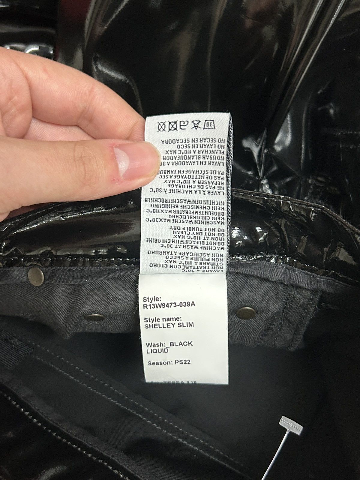 R13 NWT! “Shelley Slim” Patent Shiny pants Size 28" / US 6 / IT 42 - 8 Thumbnail