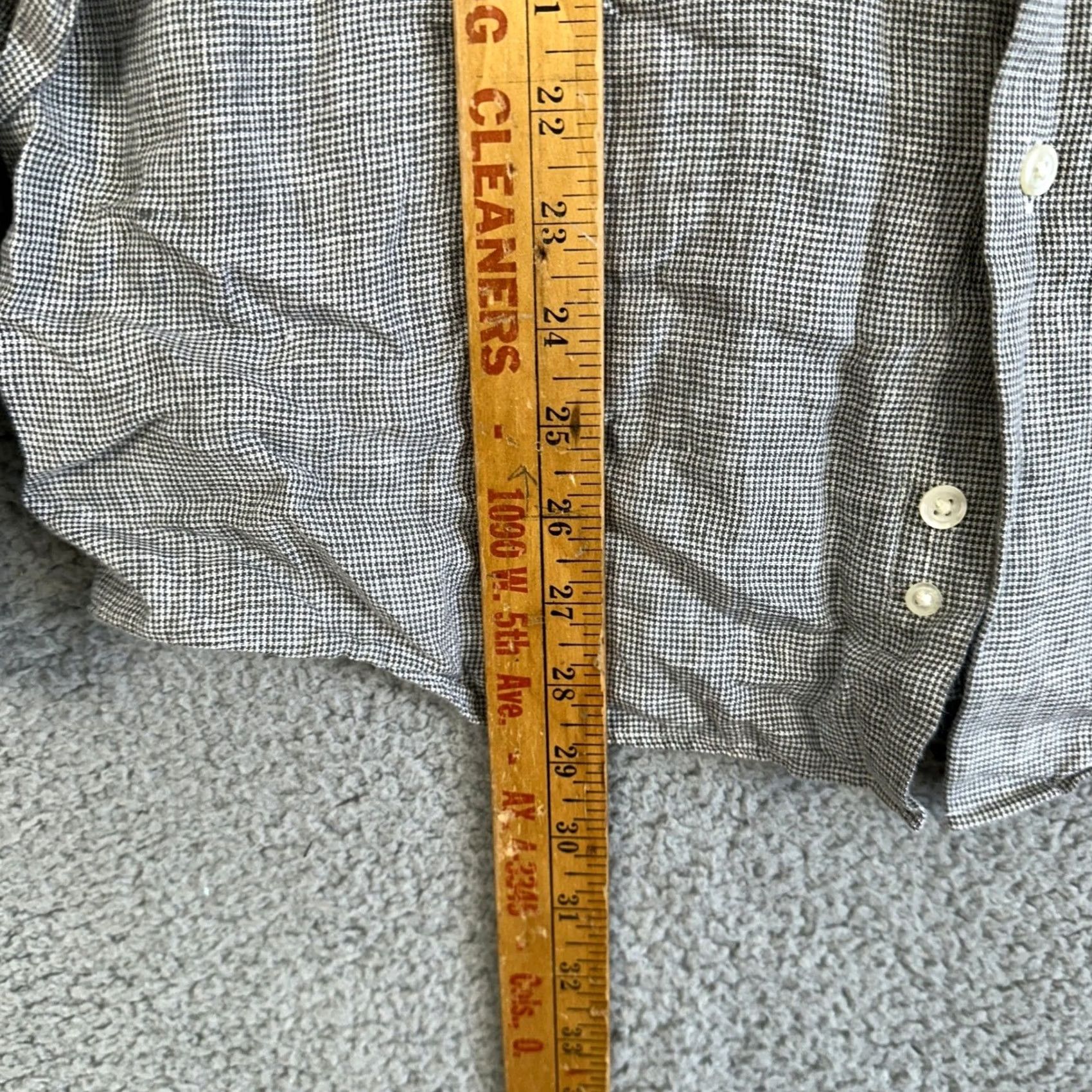 Talbots Talbots 100% Linen Shirt Button Up Mens Medium White Gray Houndstooth Button Up Shirt Mens Medium White Size US M / EU 48-50 / 2 - 7 Thumbnail