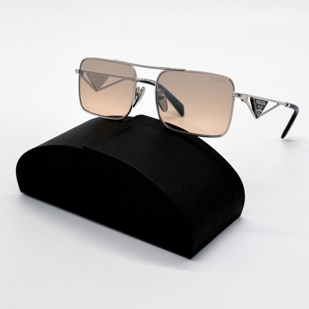 Prada NEW PRADA SPR A52 1BC8J1 SILVER SQUARE PRA52S SUNGLASSES Size ONE SIZE - 1 Thumbnail