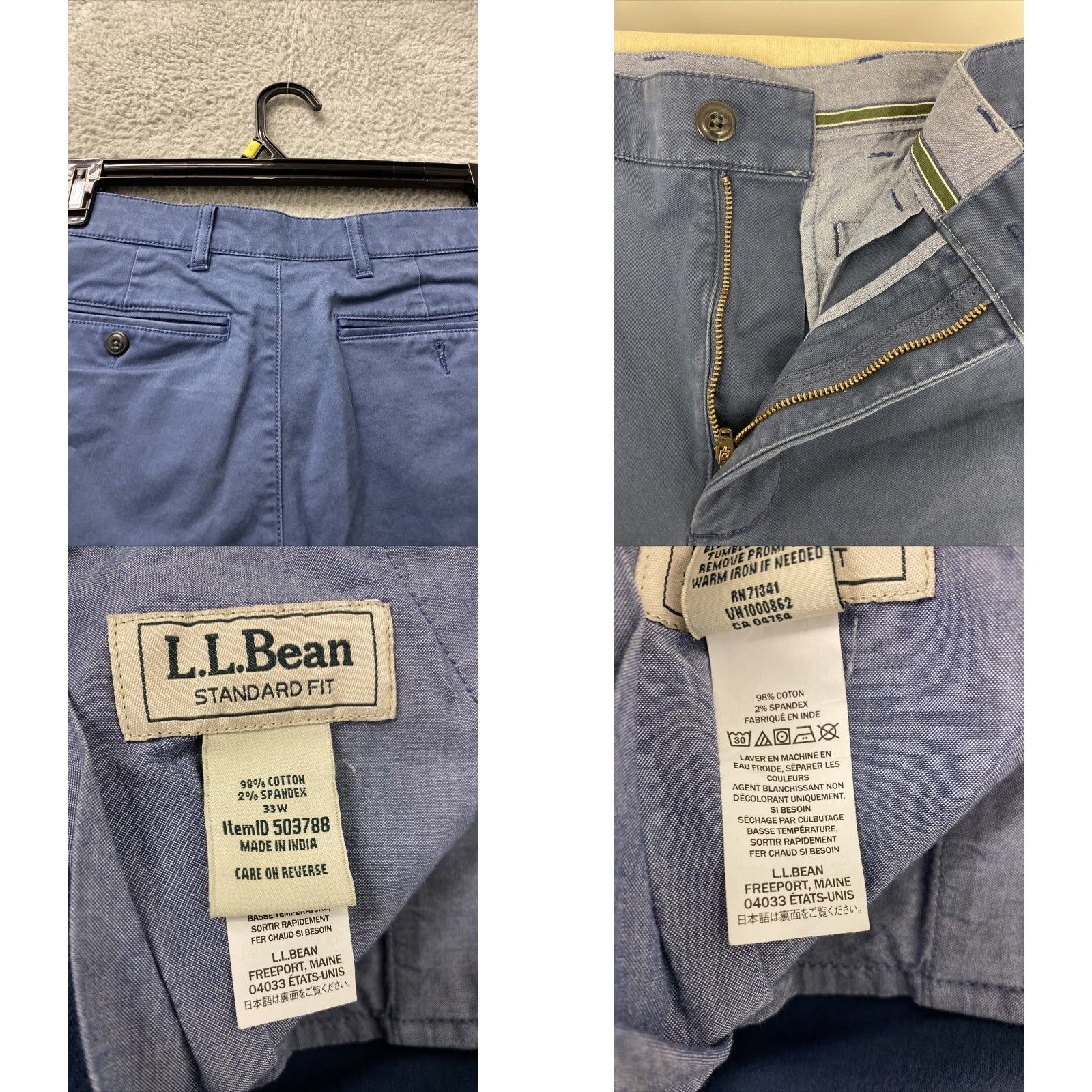 Vintage LL BEAN Bermuda Shorts Mens 33 Navy Cotton Chino Zip Fly Regular Rise 10in Inseam Outdoor Pockets Mens Size US 33 - 8 Thumbnail