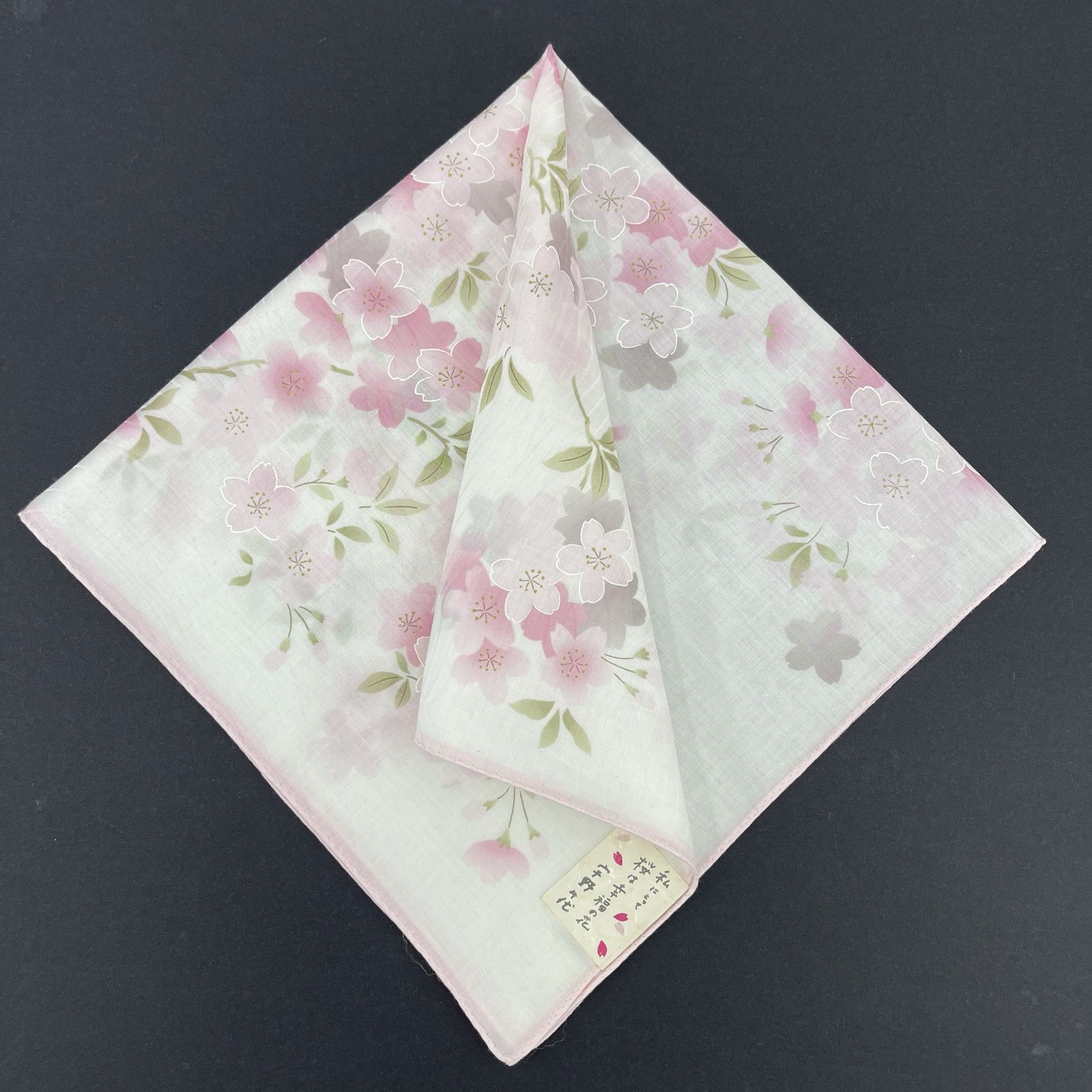 Japanese Brand Japanese Floral Cherry Blossom Handkerchief - 5063 Size ONE SIZE - 1 Thumbnail