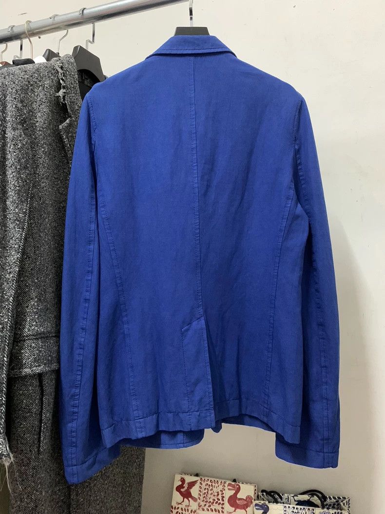 Haider Ackermann Haider Ackermann Blue cotton blended with ink long coat Size 46L - 2 Thumbnail