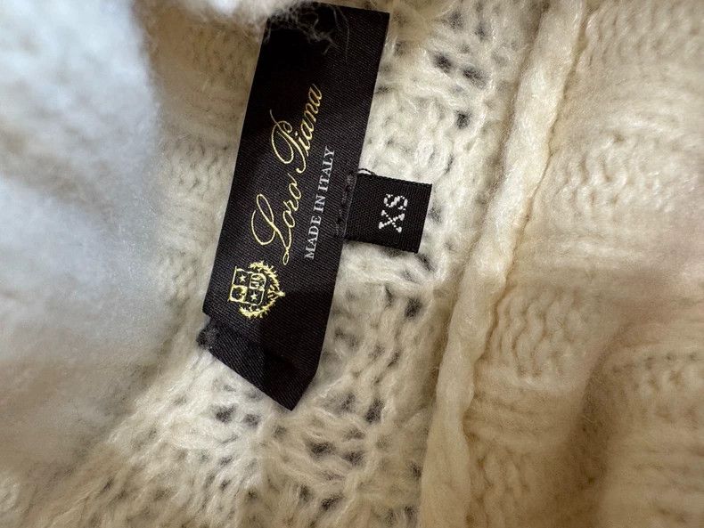 Loro Piana LORO PIANA White waffle, high collar cashmere sweater Size XS / US 0-2 / IT 36-38 - 4 Thumbnail