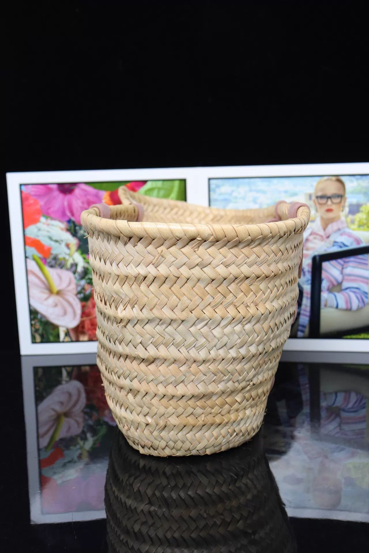 Celine Celine Straw Basket Bag Pink 26x19.5x14 Size ONE SIZE - 3 Thumbnail
