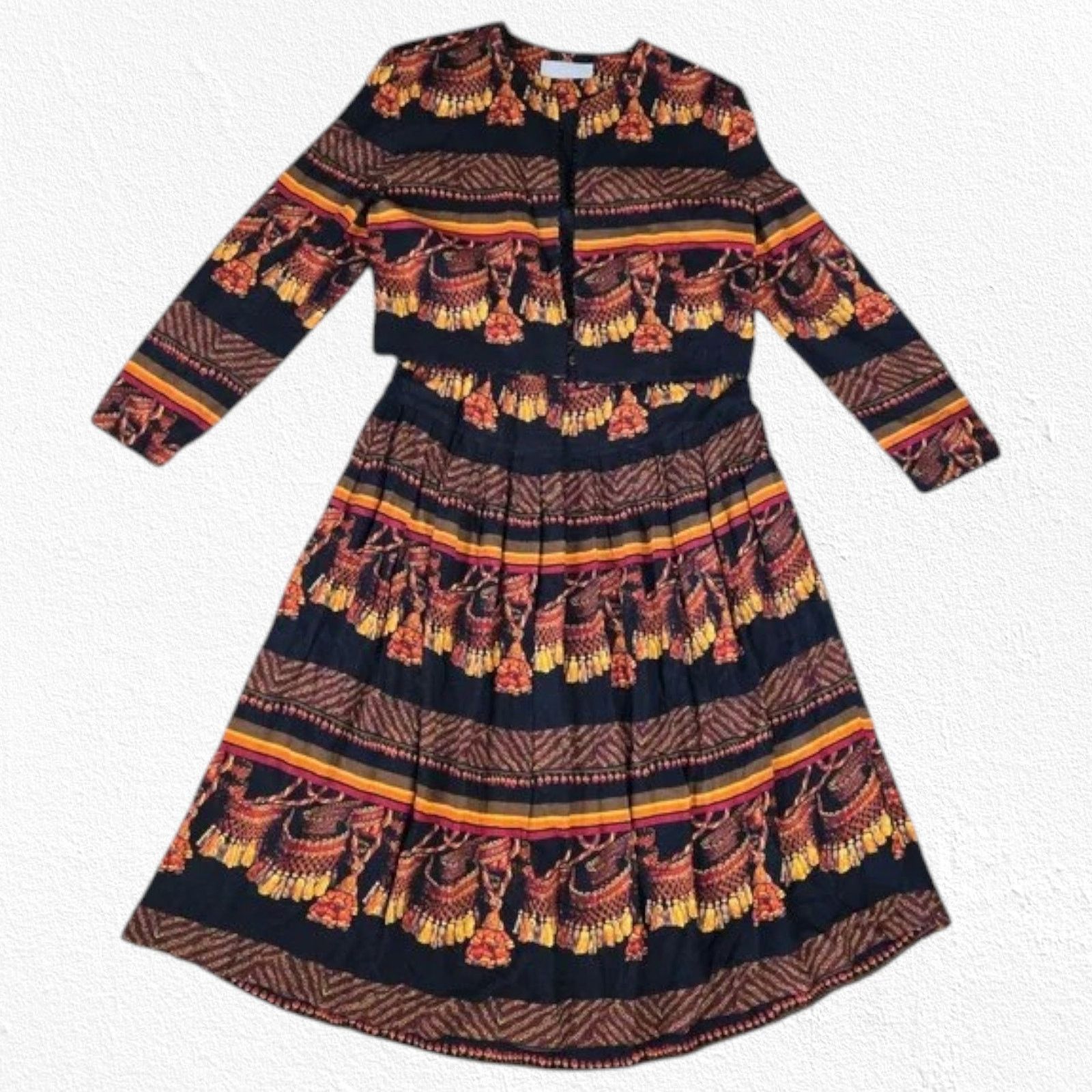 Vintage Vintage 80s Tapestry Print Skirt Set Size 12 Size 34" / US 12 / IT 48 - 2 Thumbnail