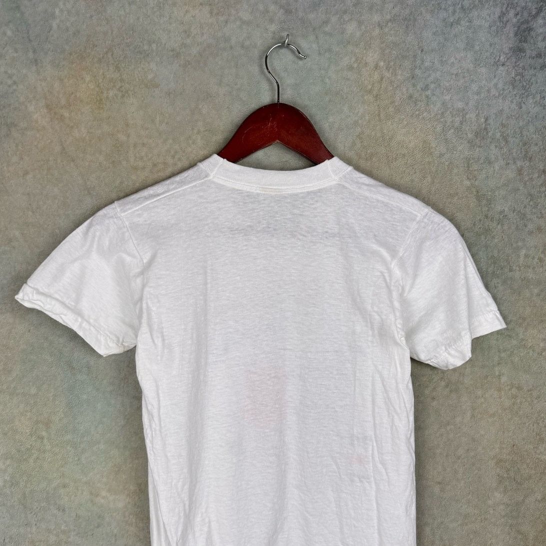 Vintage VTG 80s Italian American Pride T Shirt S White Screen Stars Size US S / EU 44-46 / 1 - 8 Thumbnail
