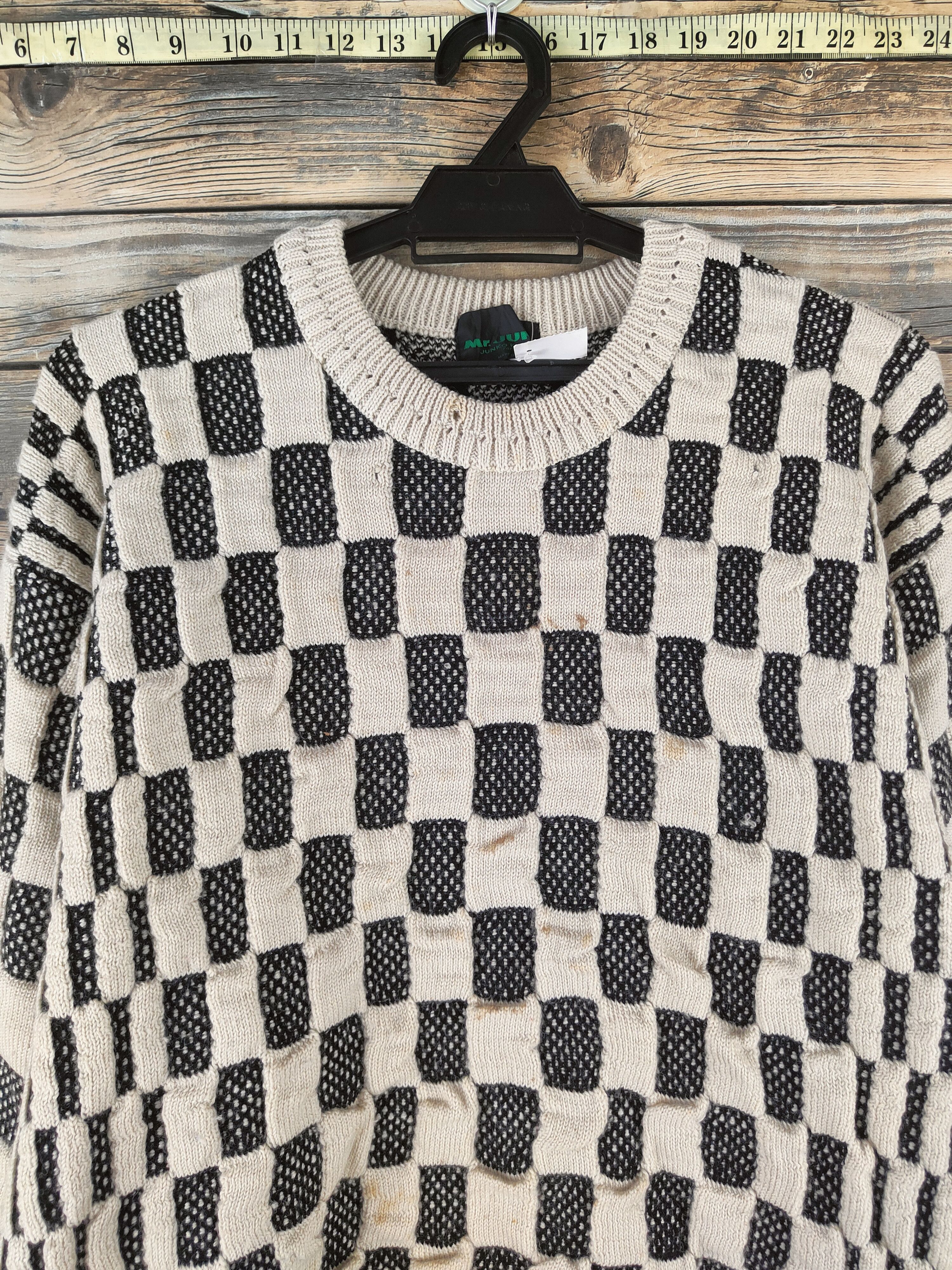 Mr. Junko DL Mr.Junko Beige Black Knitwear Sweatshirts #46-608 Size US M / EU 48-50 / 2 - 2 Thumbnail