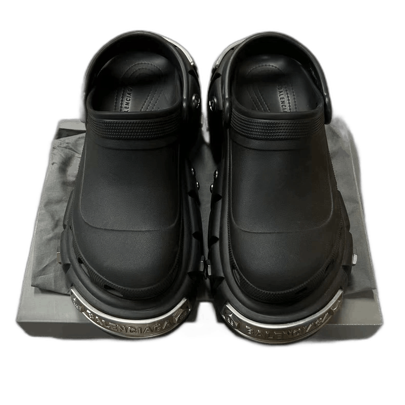 balenciaga クロックス BALENCIAGA X CROCS Rubber Textured Spiked Womens Platform