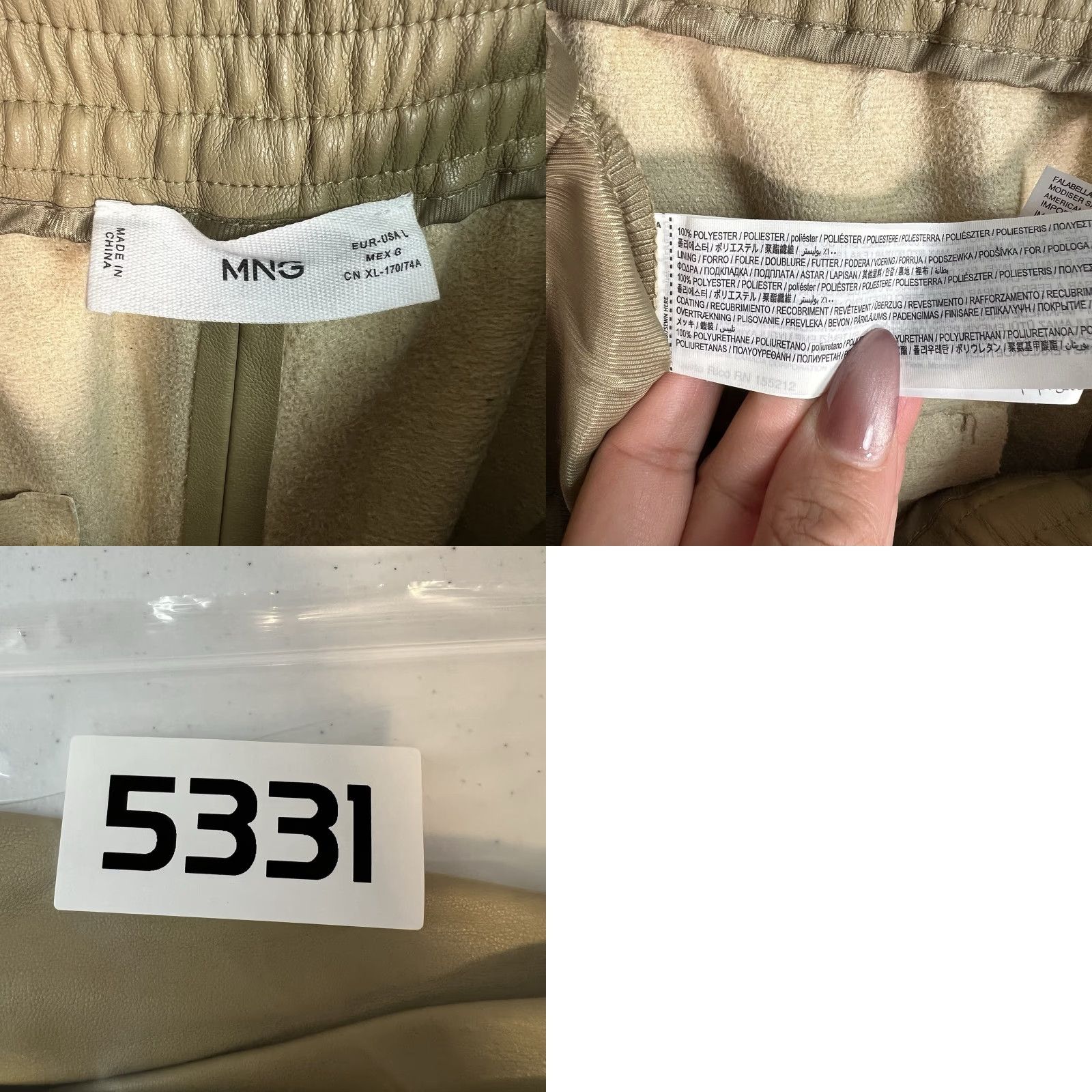 Mango VINTAGE Mango Paneled Pants Womens Large Beige Straight Fit Wide Leg Pockets Elastic Pants Womens Large Beige Mango Paneled Size 36" / US 14 / IT 50 - 8 Thumbnail