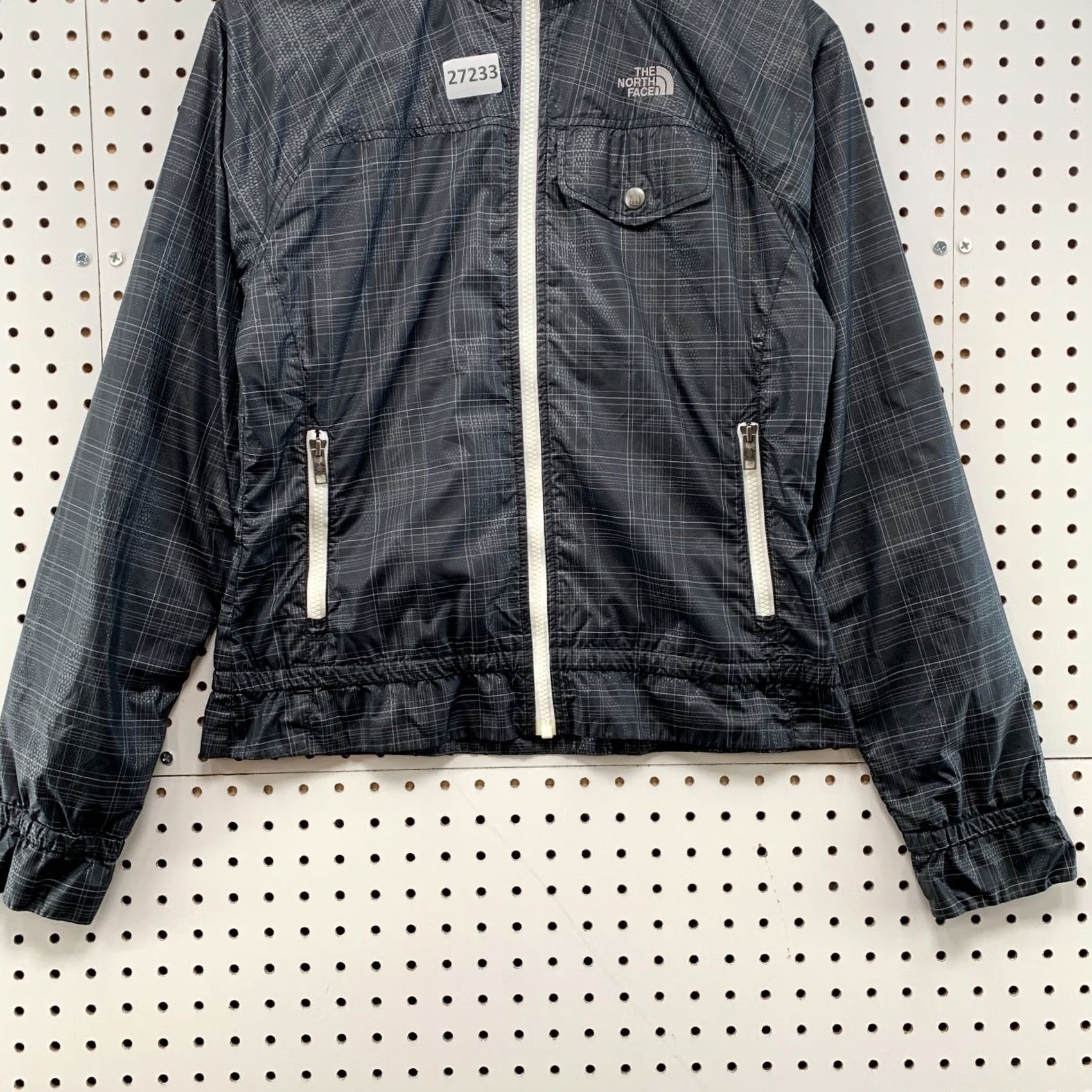 The North Face The North Face Windbreaker Jacket Black Gray Check Womens Small 19.5x22.5 Size S / US 4 / IT 40 - 6 Thumbnail