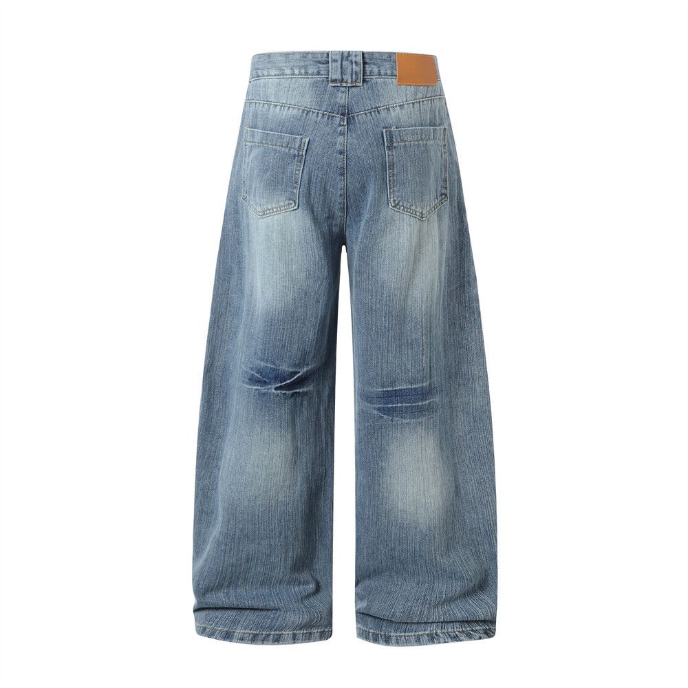 Japanese Brand × Jean Vintage loose men's distressed washed straight cutlass jeans Size US 32 / EU 48 - 2 Thumbnail