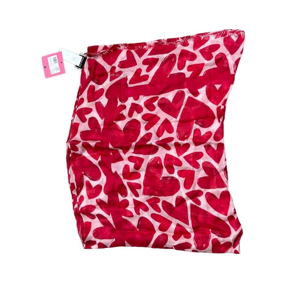 Kate Spade Kate Spade New York Painterly Hearts Oblong Scarf Pink tutu Size ONE SIZE - 2 Thumbnail